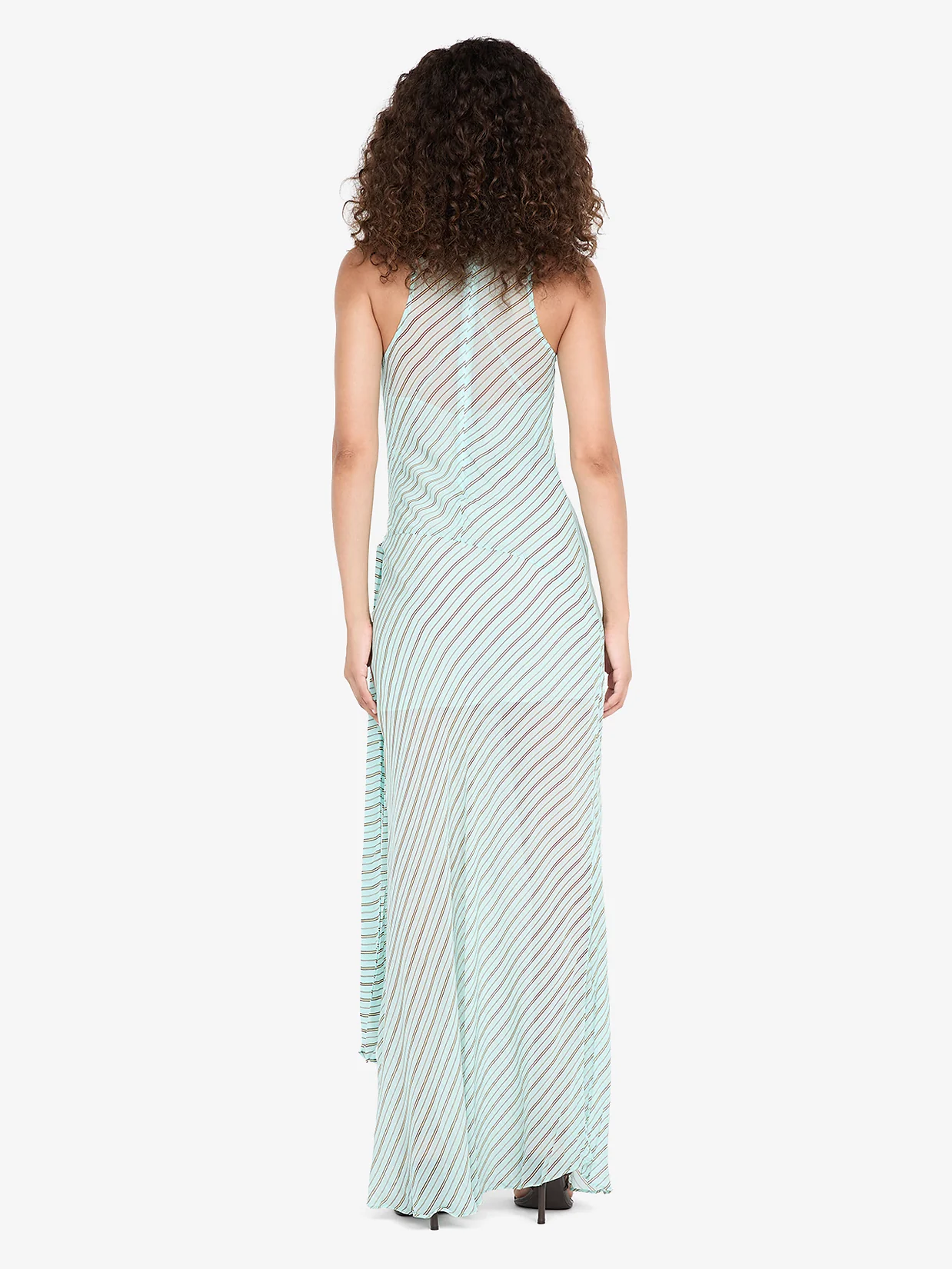 ALGARVE COWL NECK MAXI DRESS - MINT SLICE STRIPE - Image 5