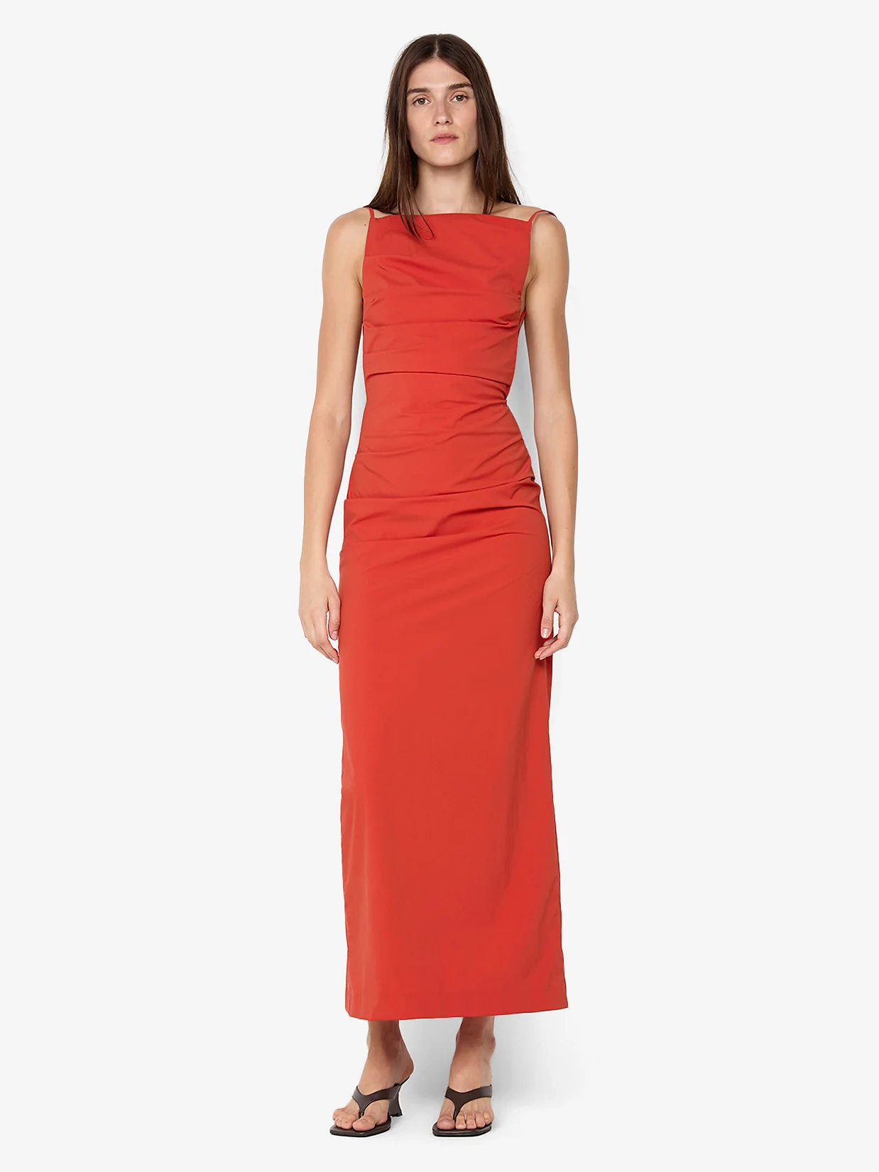 ALLIRA TUCK MAXI DRESS - BURNT ORANGE