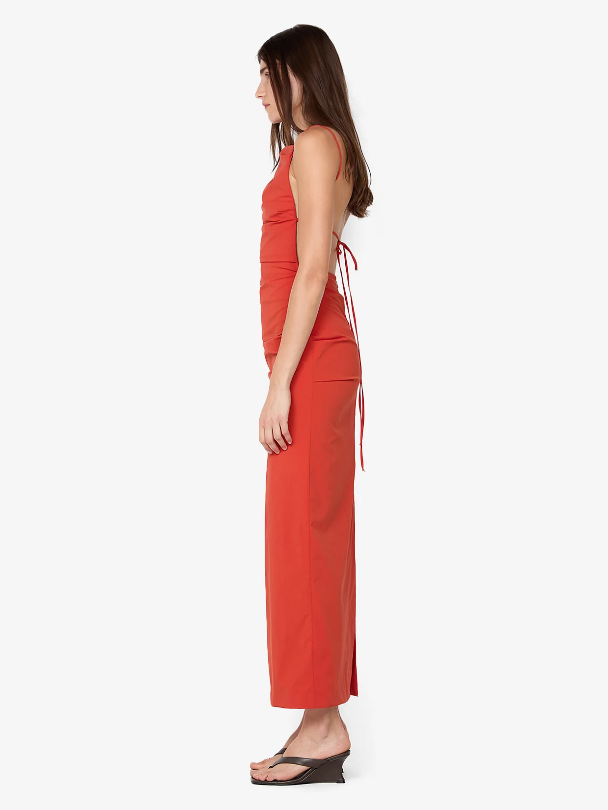 ALLIRA TUCK MAXI DRESS - BURNT ORANGE - Image 3