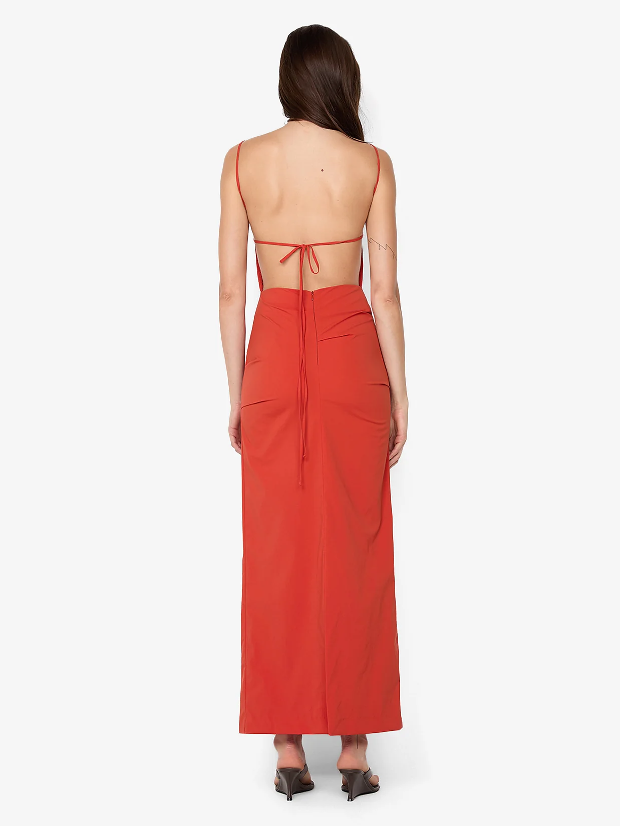 ALLIRA TUCK MAXI DRESS - BURNT ORANGE - Image 4