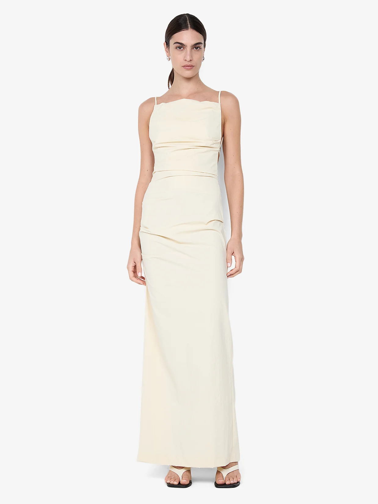 ALLIRA TUCK MAXI DRESS - VANILLA