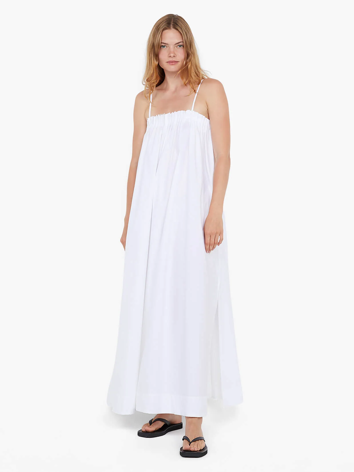 ALUCA PINTUCK MAXI DRESS - WHITE