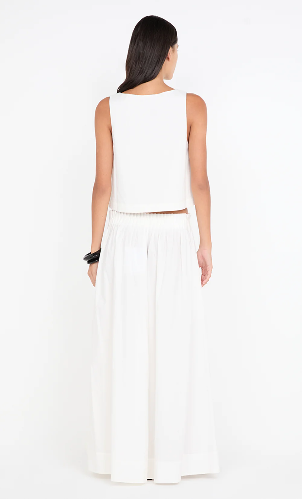 ALUCA PINTUCK MAXI SKIRT - WHITE - Image 4