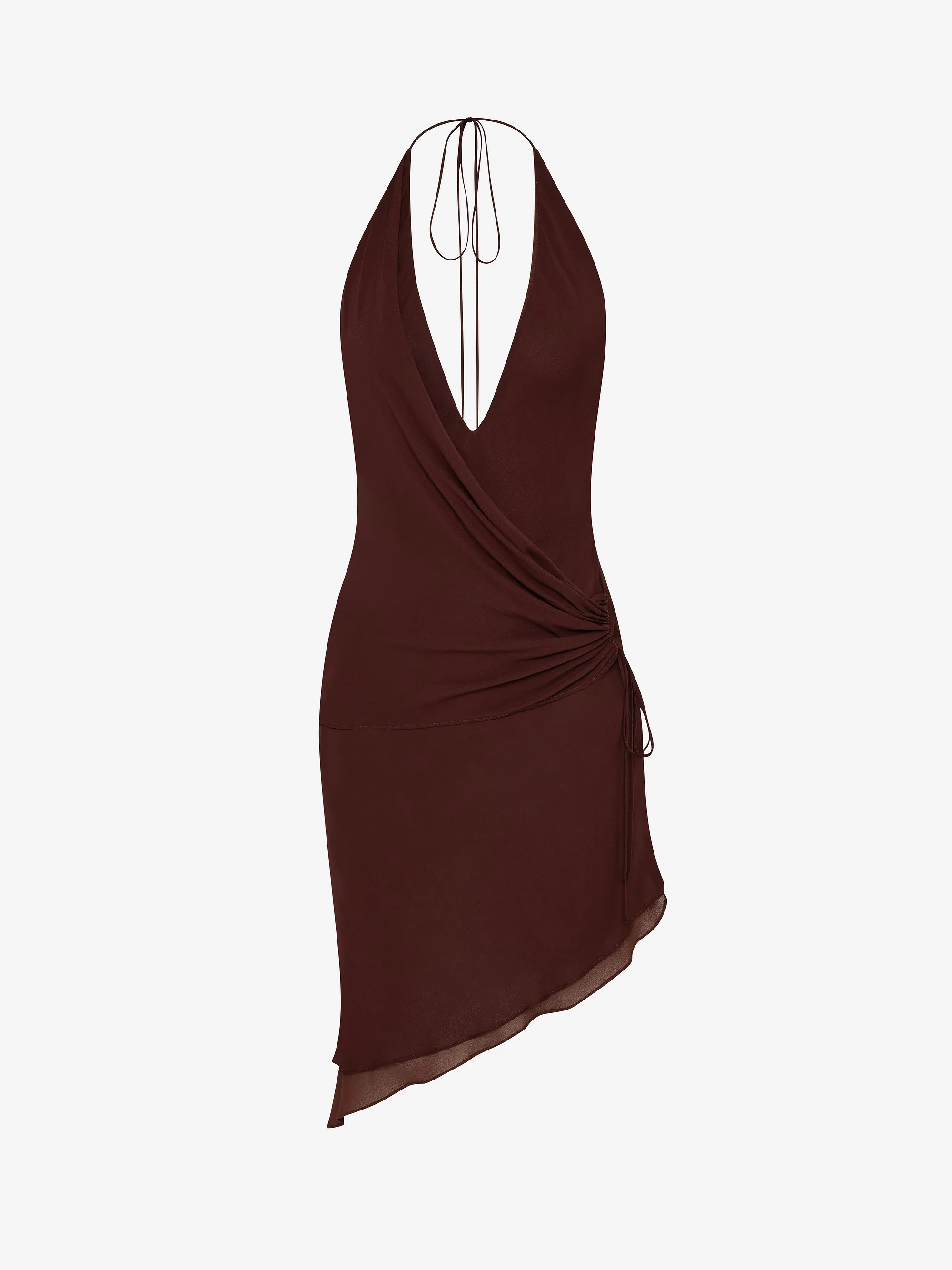 AMANDA HALTER ASYM DRESS - RAISIN - Image 5
