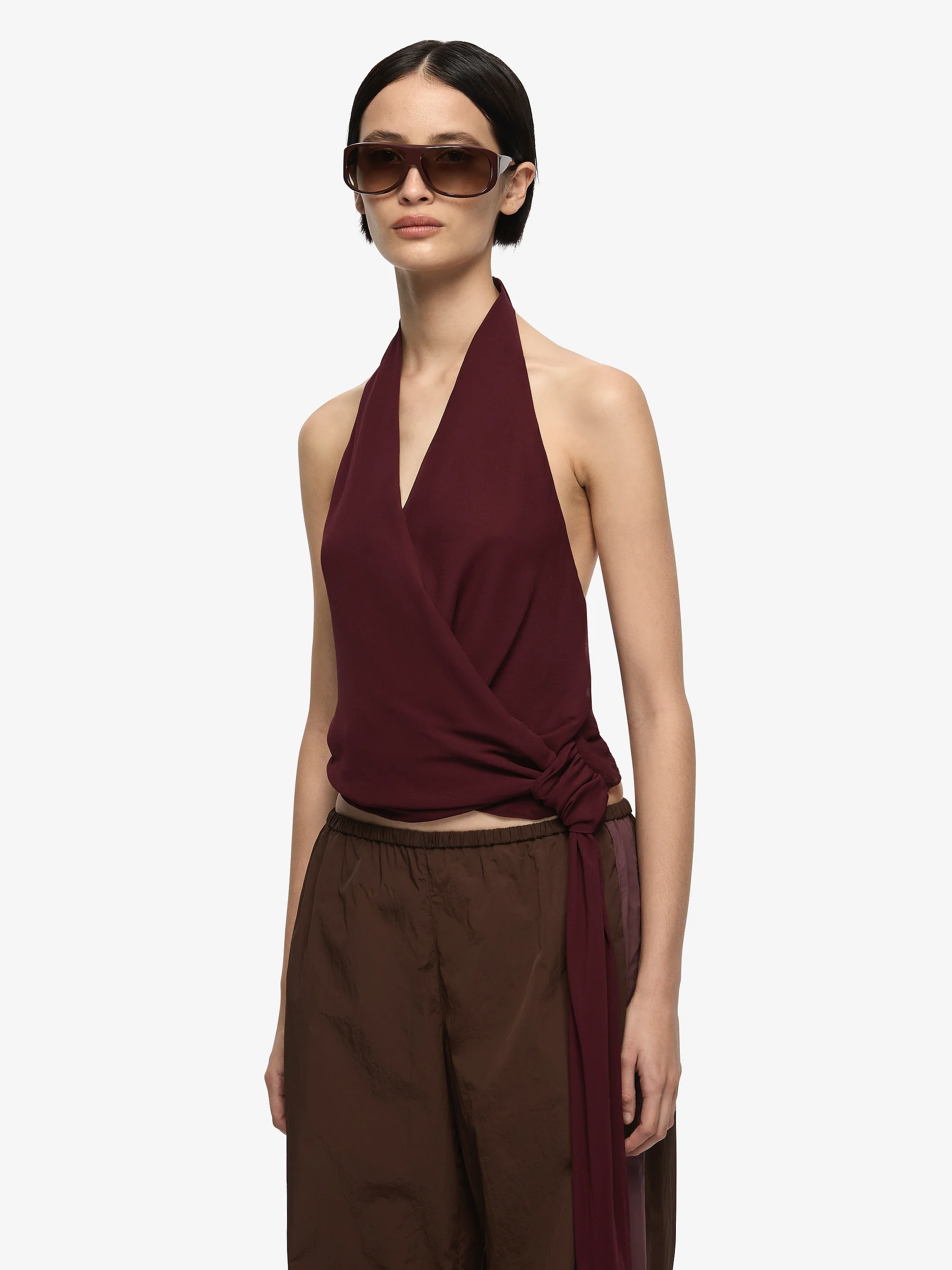 AMANDA HALTER TOP - RAISIN - Image 2