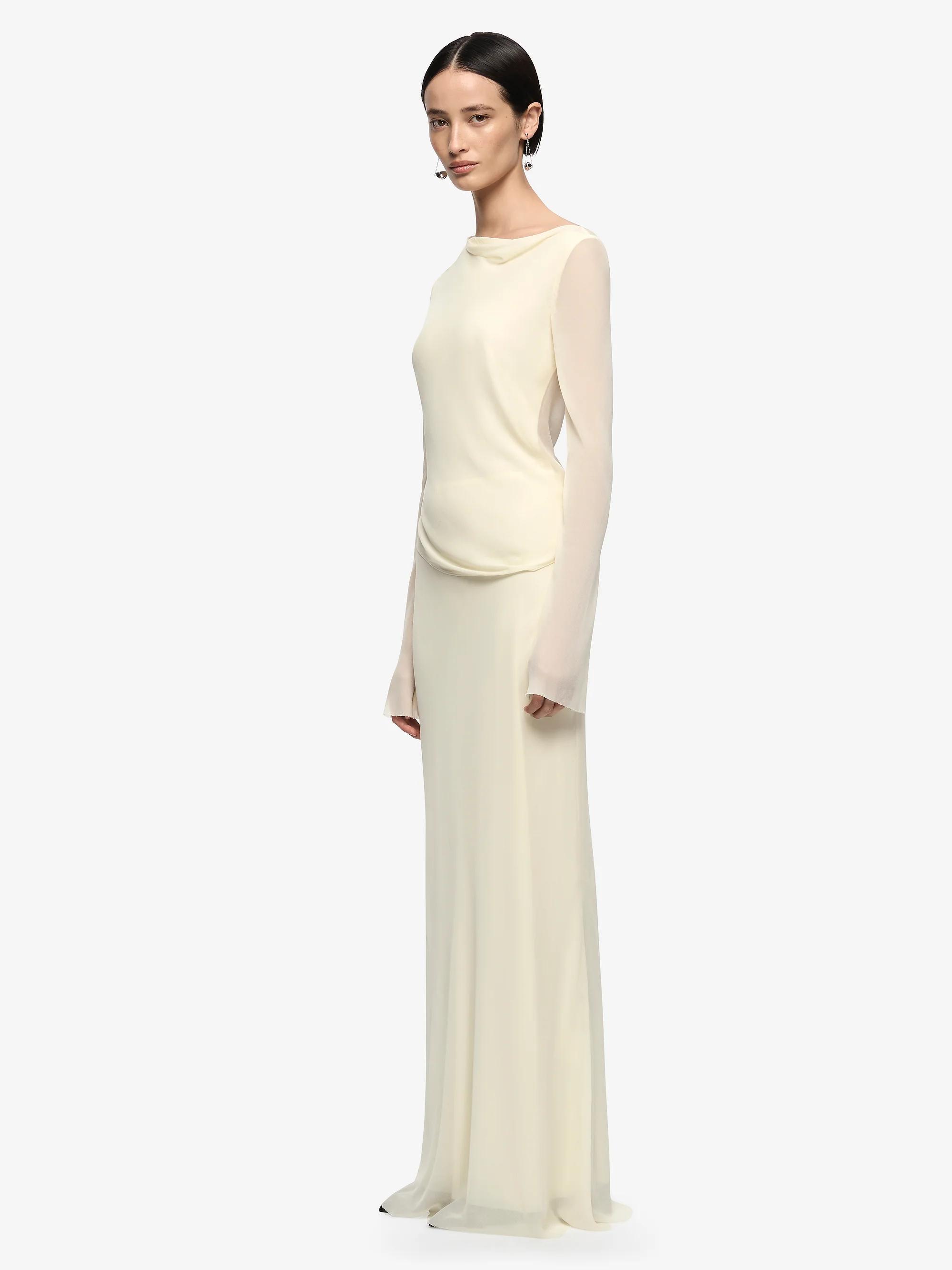 AMANDA LONG SLEEVE MAXI DRESS - LEMON SORBET - Image 6
