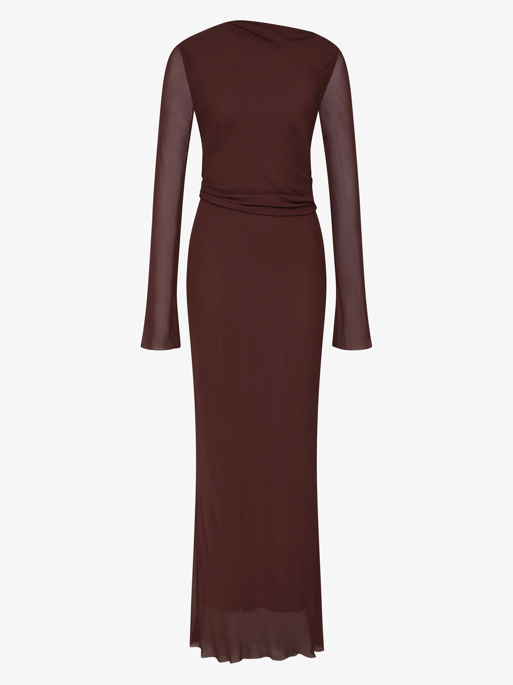 AMANDA LONG SLEEVE MAXI DRESS - RAISIN - Image 5