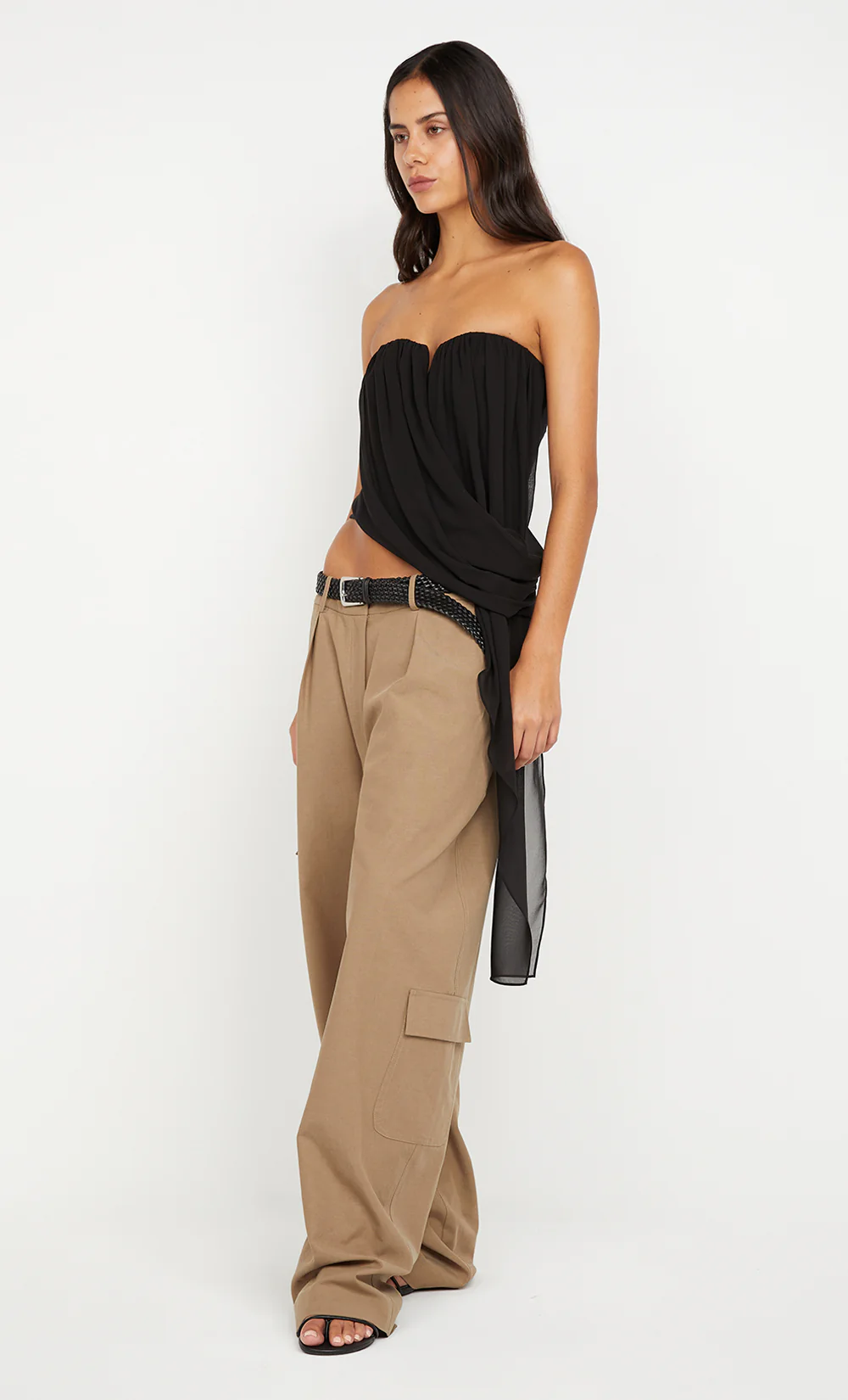 AMIAH DRAPE TOP - BLACK - Image 2