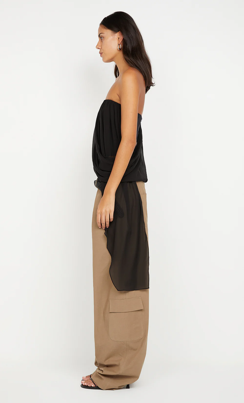 AMIAH DRAPE TOP - BLACK - Image 4