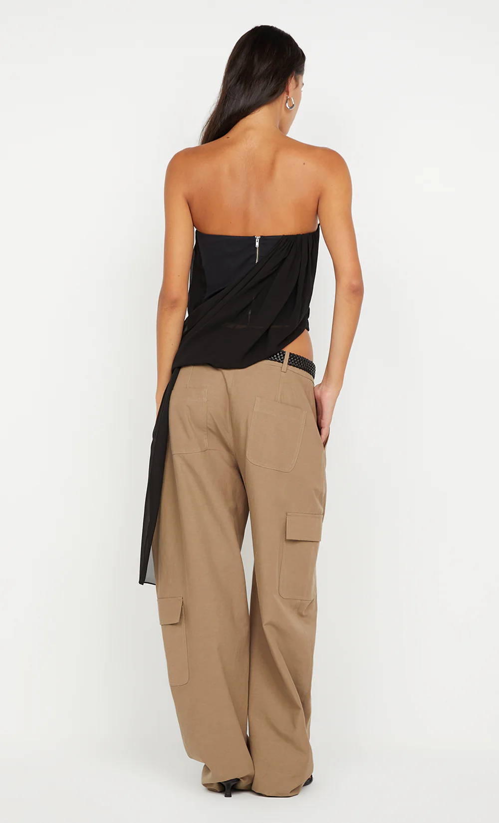 AMIAH DRAPE TOP - BLACK - Image 5