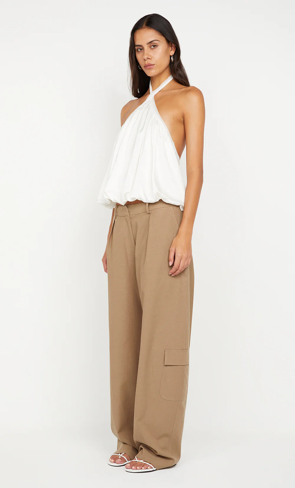 AMIAH HALTER TOP  - IVORY - Image 3