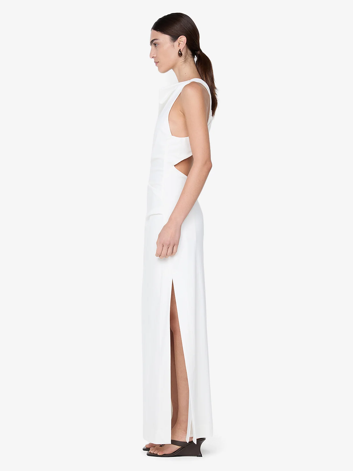 ANNETTA COWL NECK MAXI DRESS - WHITE - Image 2