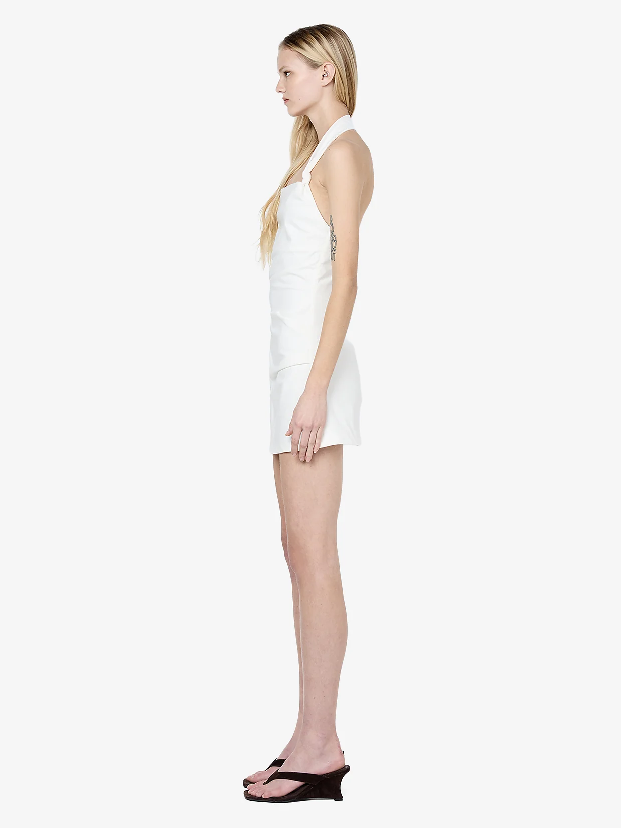 ANNETTA HALTER MINI DRESS - WHITE - Image 3