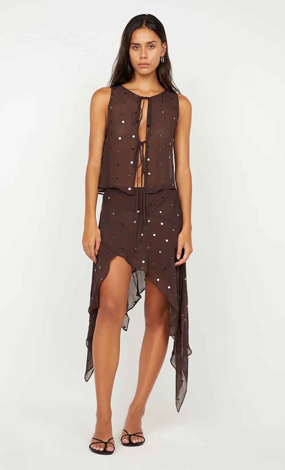 ARIELLE SHELL TOP - DARK CHOCOLATE - Image 2