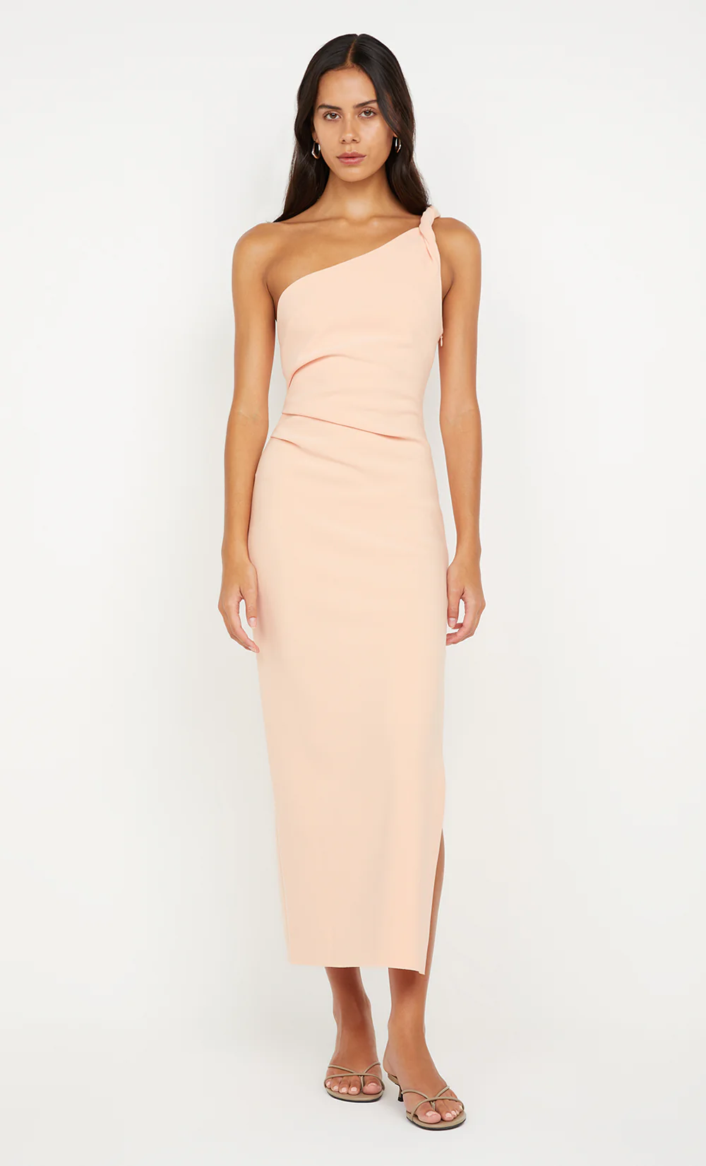 ARIVEN ASYM MIDI DRESS - PEACH - Image 2