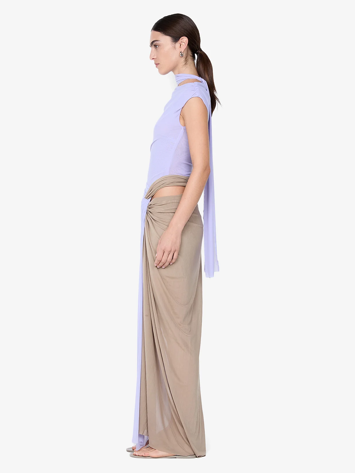 CONNI TWIST MAXI DRESS - WISTERIA/TAUPE - Image 3