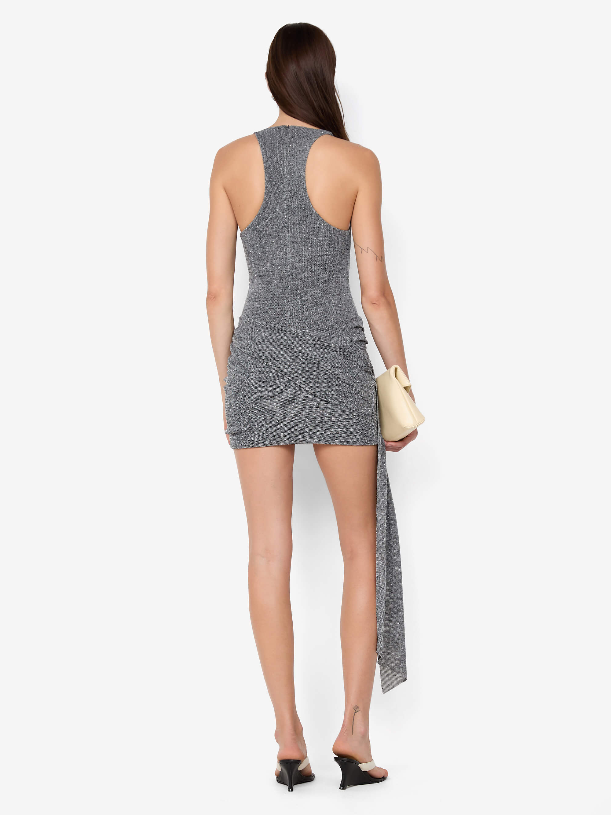 ASTRA DRAPE MINI DRESS - CHROME - Image 4