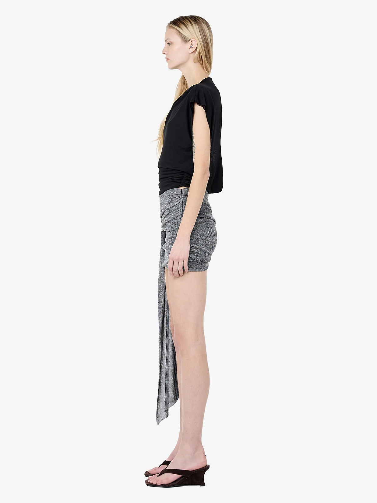 ASTRA DRAPE MINI SKIRT - CHROME - Image 4