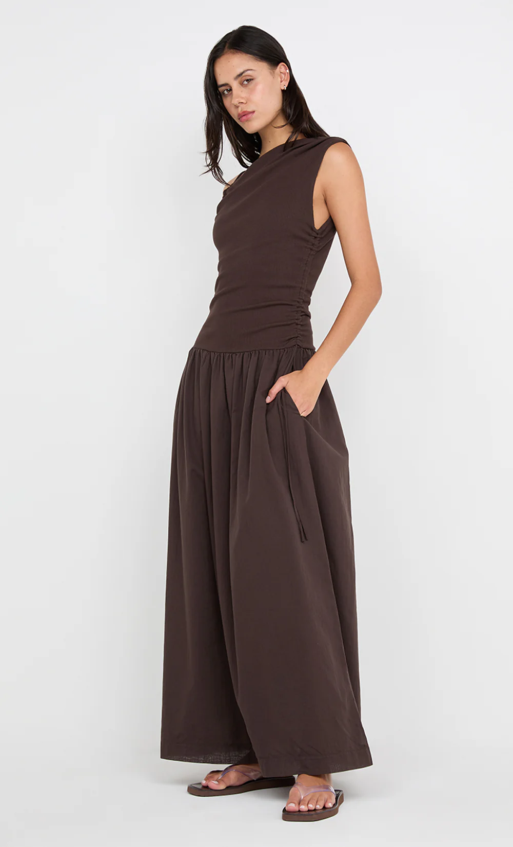 AUBREE MAXI DRESS - DARK CHOCOLATE - Image 2