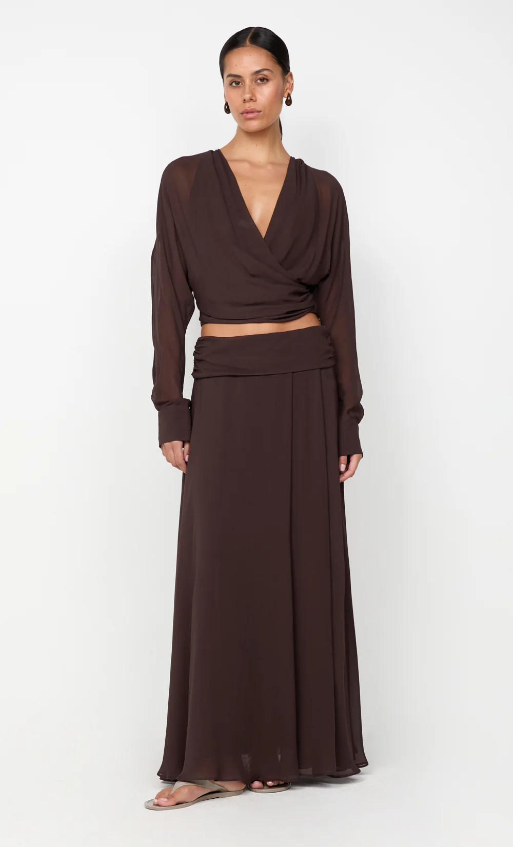 AURELIA MAXI SKIRT - DARK CHOCOLATE