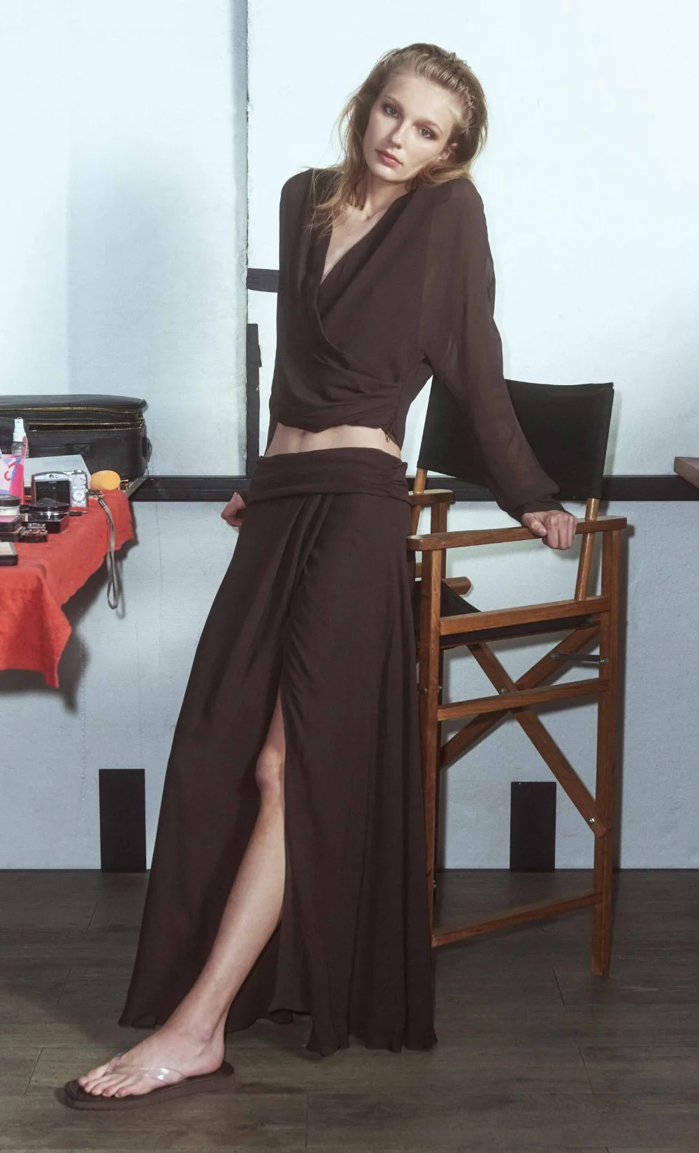 AURELIA MAXI SKIRT - DARK CHOCOLATE - Image 4