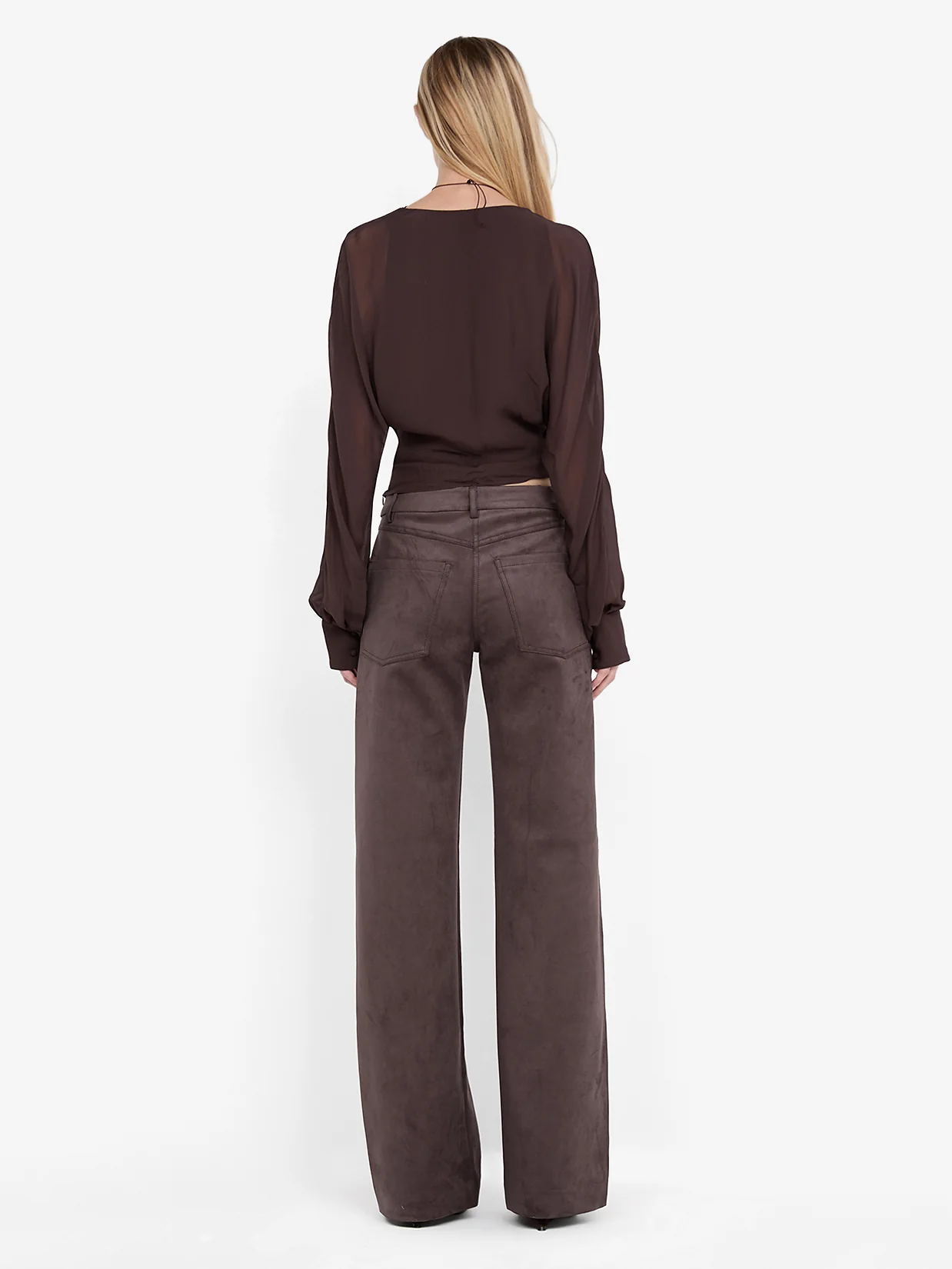 AURELIA WRAP TOP - DARK CHOCOLATE - Image 3