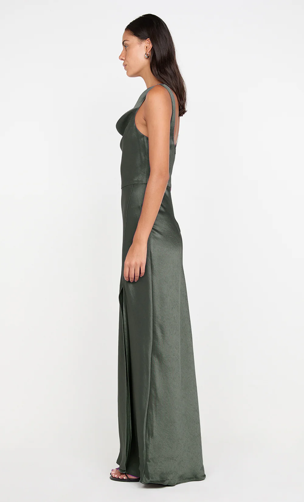 AUSTEN COWL NECK MAXI DRESS - DARK WILLOW - Image 5