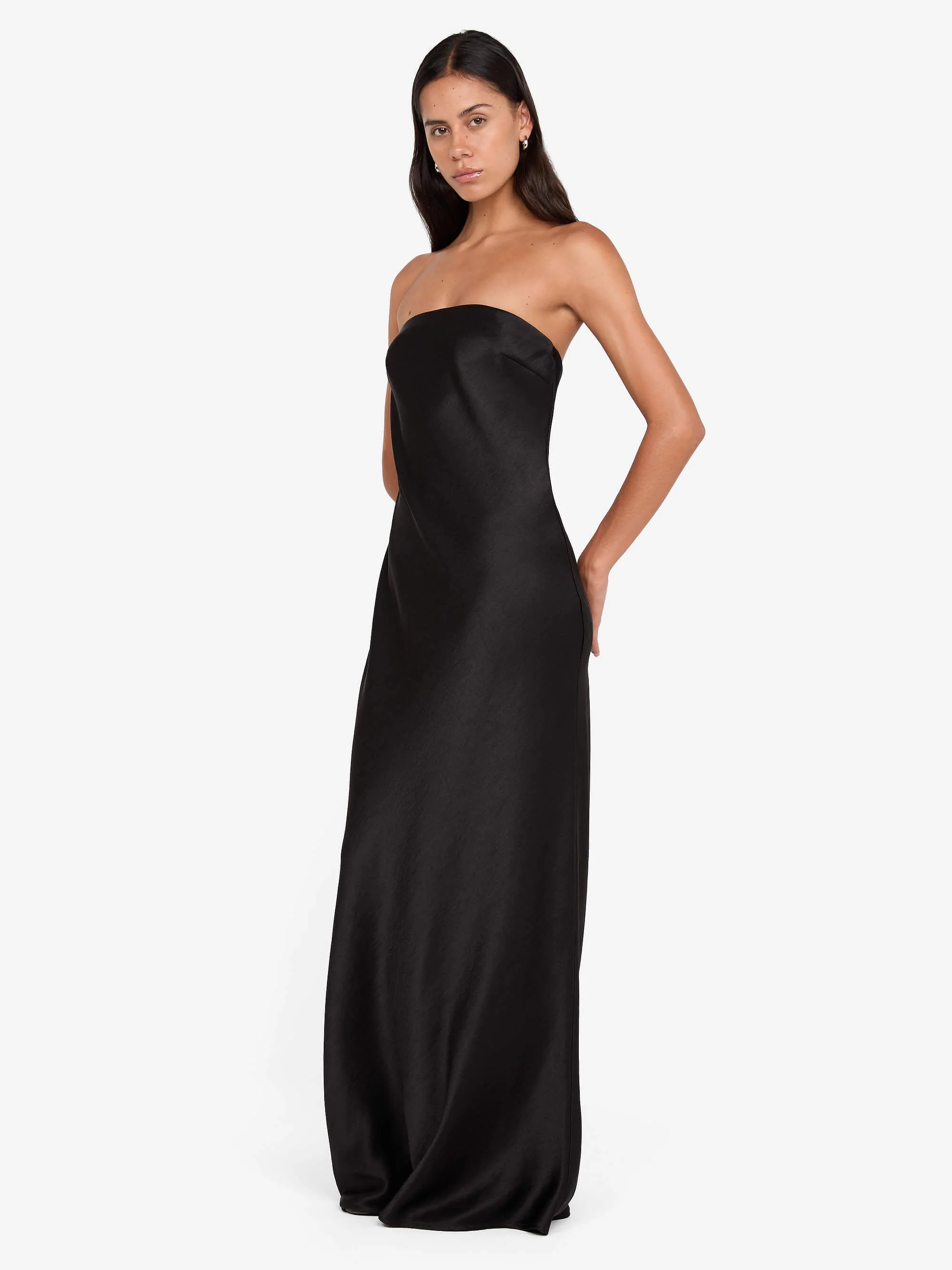 AUSTEN STRAPLESS MAXI DRESS - BLACK - Image 3