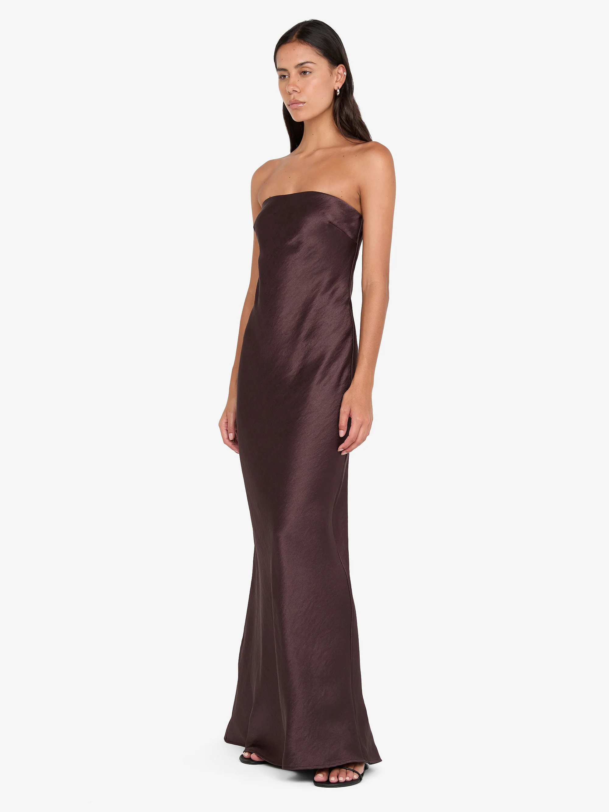 AUSTEN STRAPLESS MAXI DRESS - DARK CHOCOLATE - Image 3