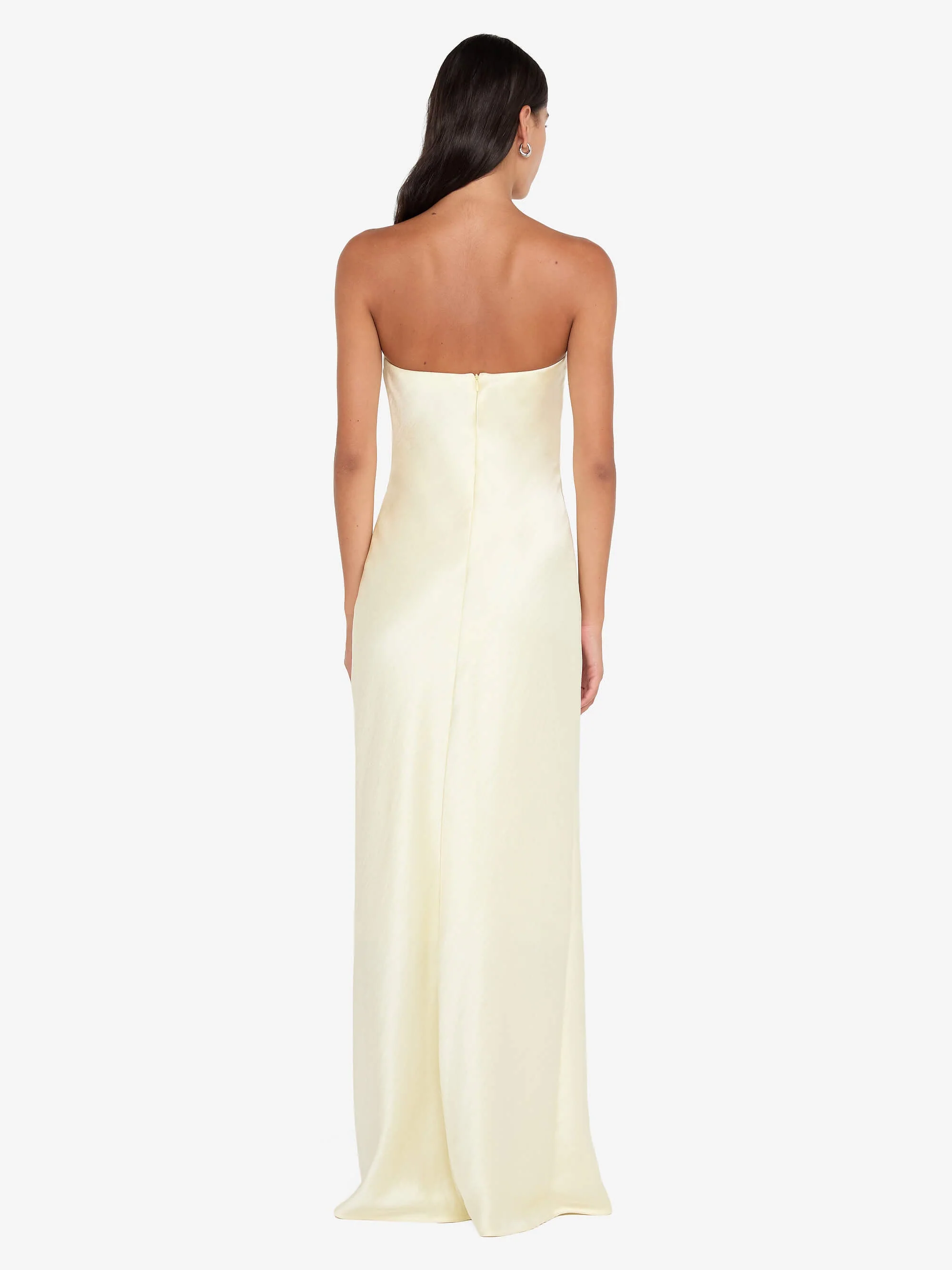 AUSTEN STRAPLESS MAXI DRESS - ICE YELLOW - Image 3