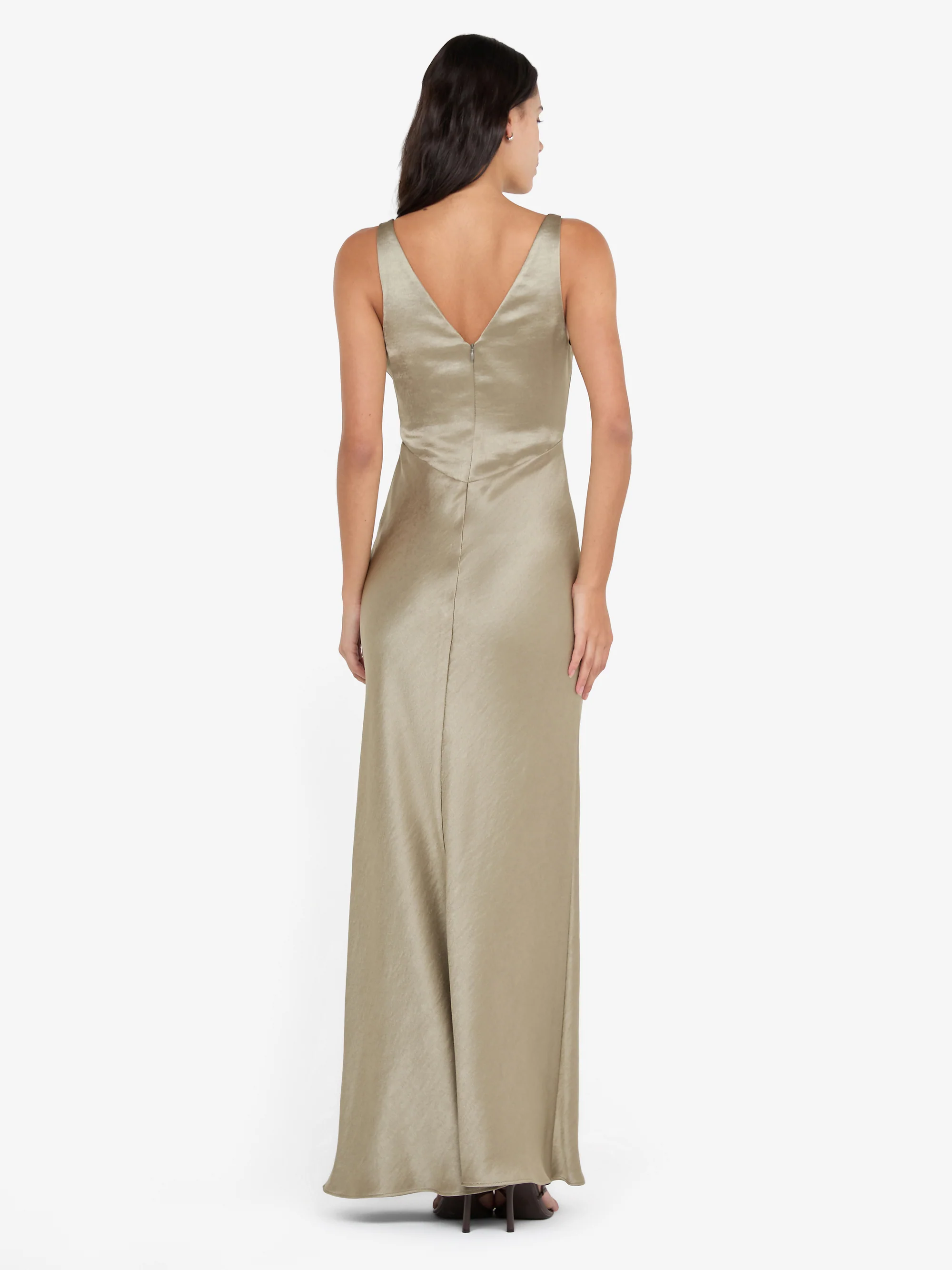 AUSTEN V NECK MAXI DRESS - SAGE - Image 4