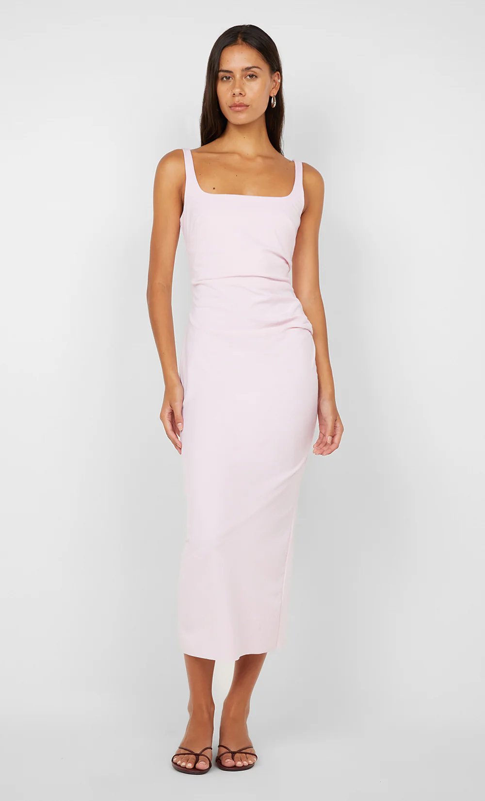 AVELINE TUCK MIDI DRESS - BALLET PINK - Image 3