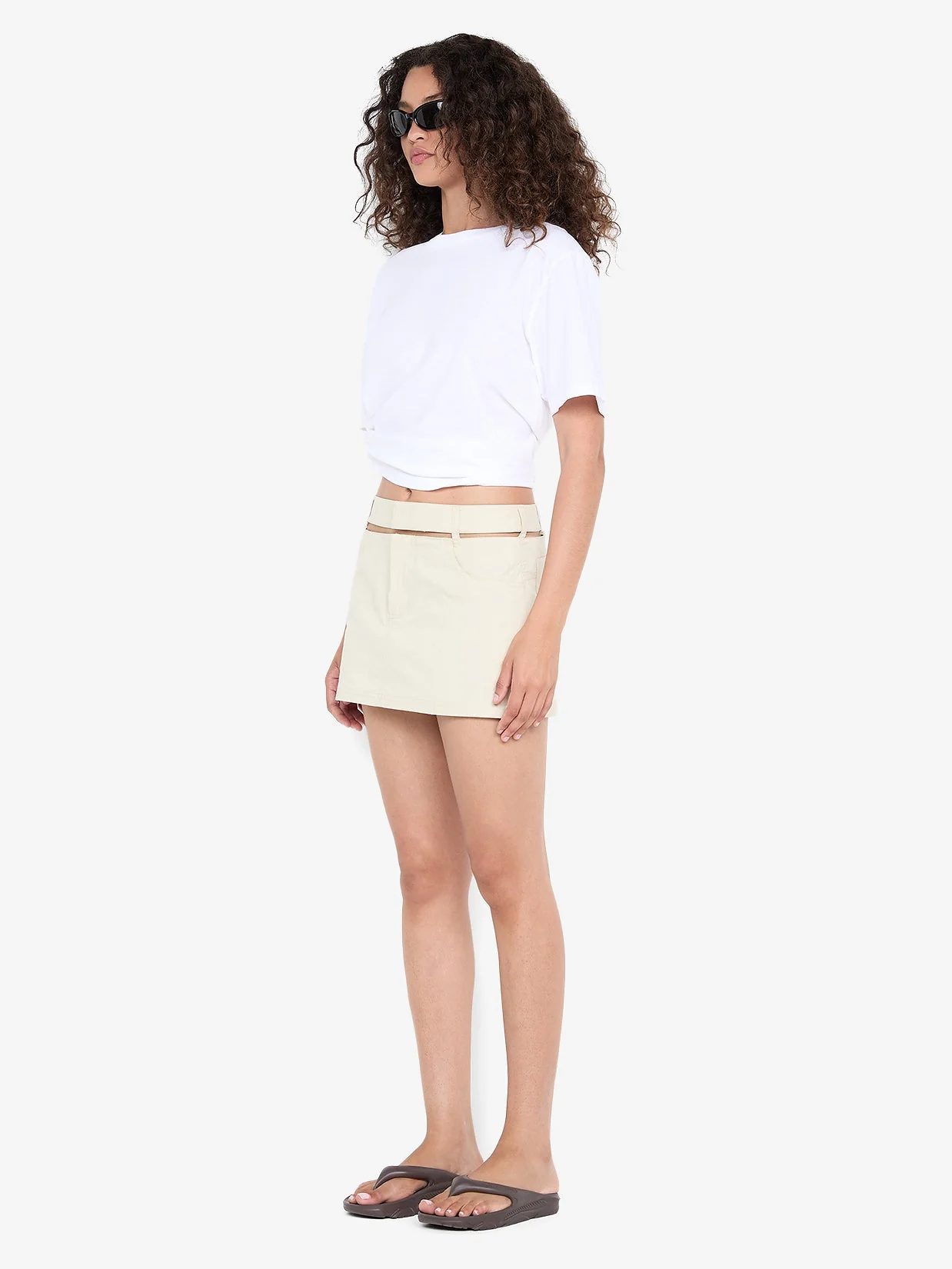 AZULA MINI SKIRT - STONE/GREY - Image 2
