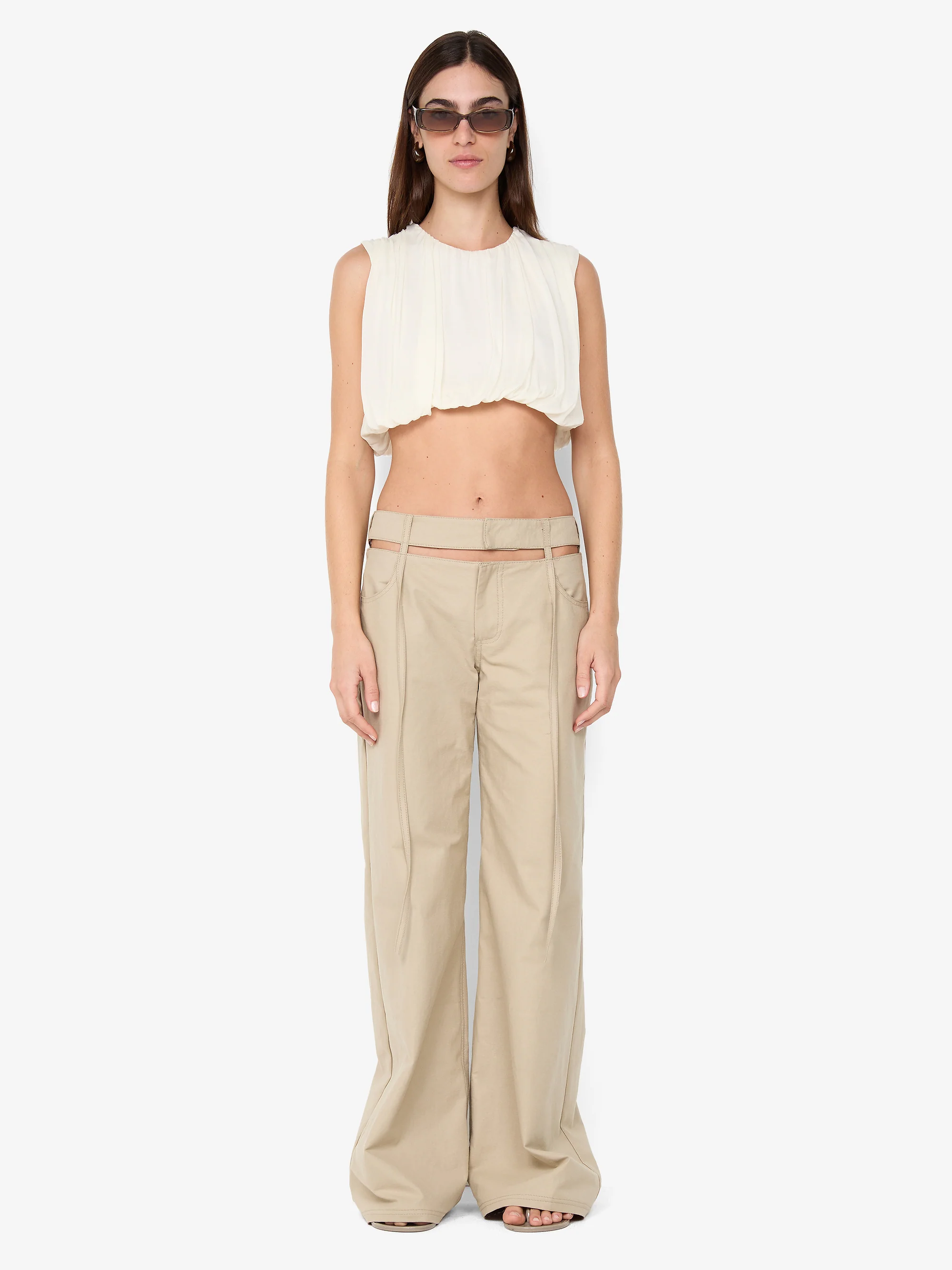 AZULA WIDE LEG PANT - STONE/GREY