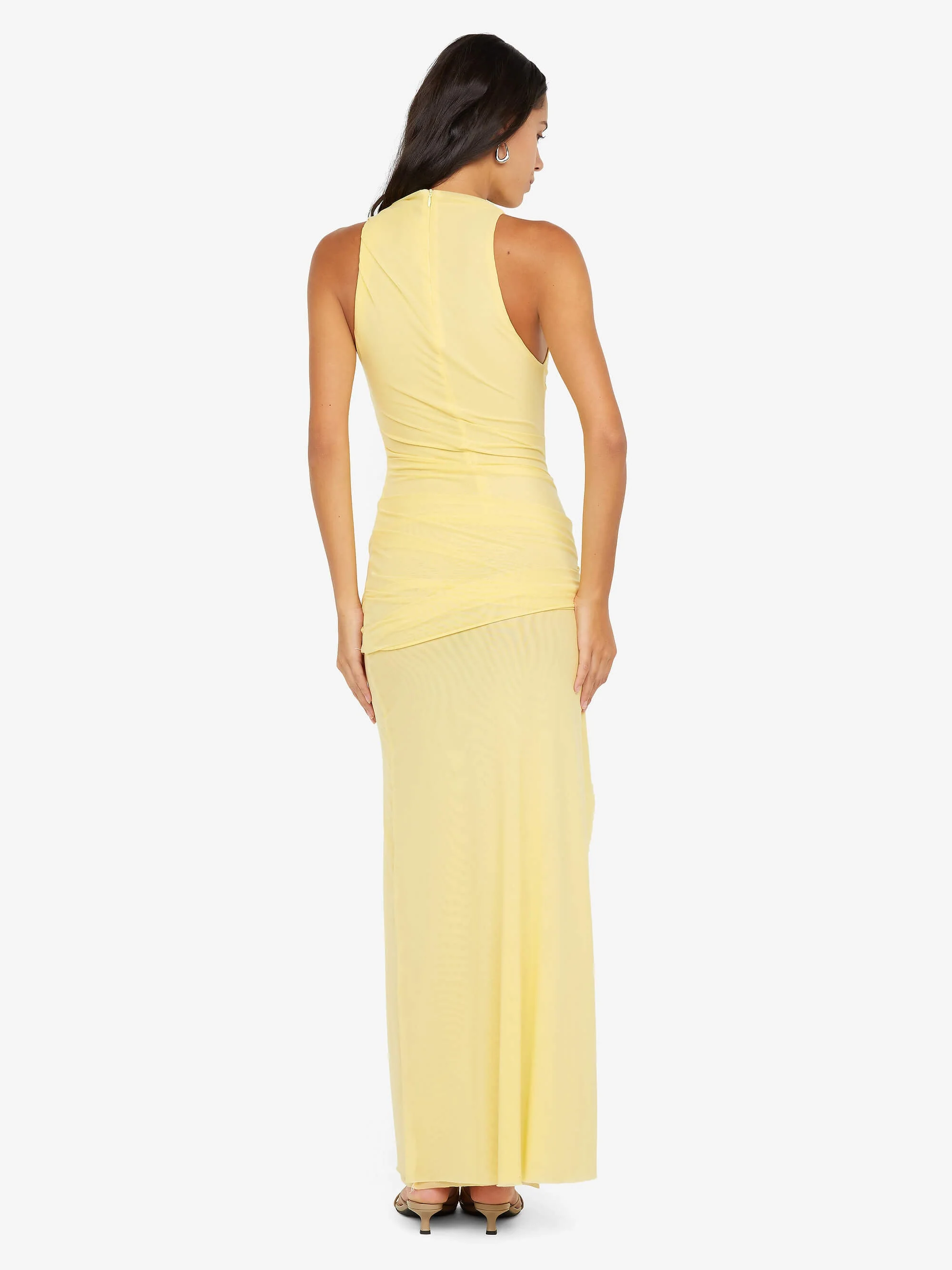 BLAINE DRAPE MAXI DRESS - BUTTER - Image 2
