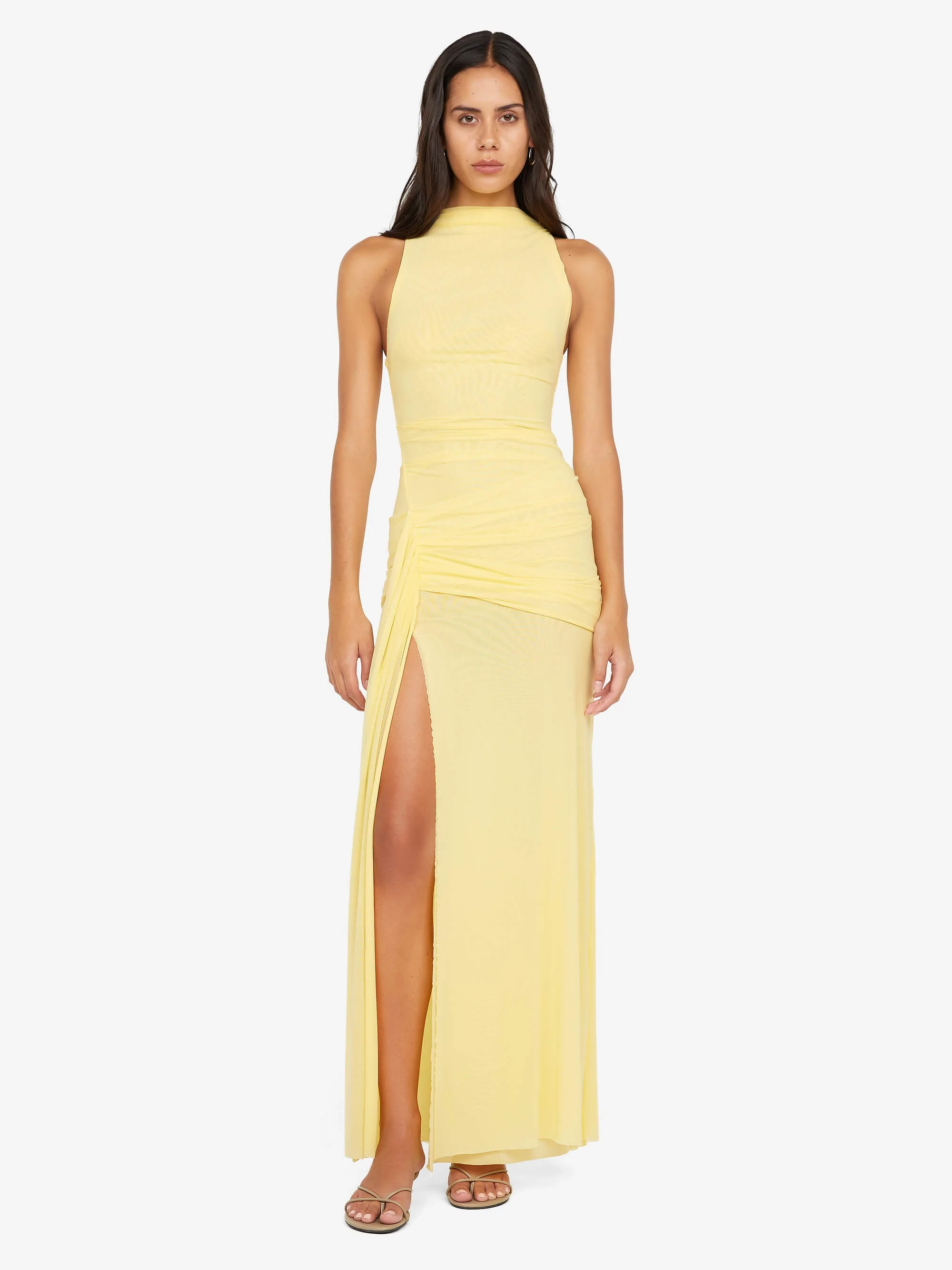 BLAINE DRAPE MAXI DRESS - BUTTER - Image 3