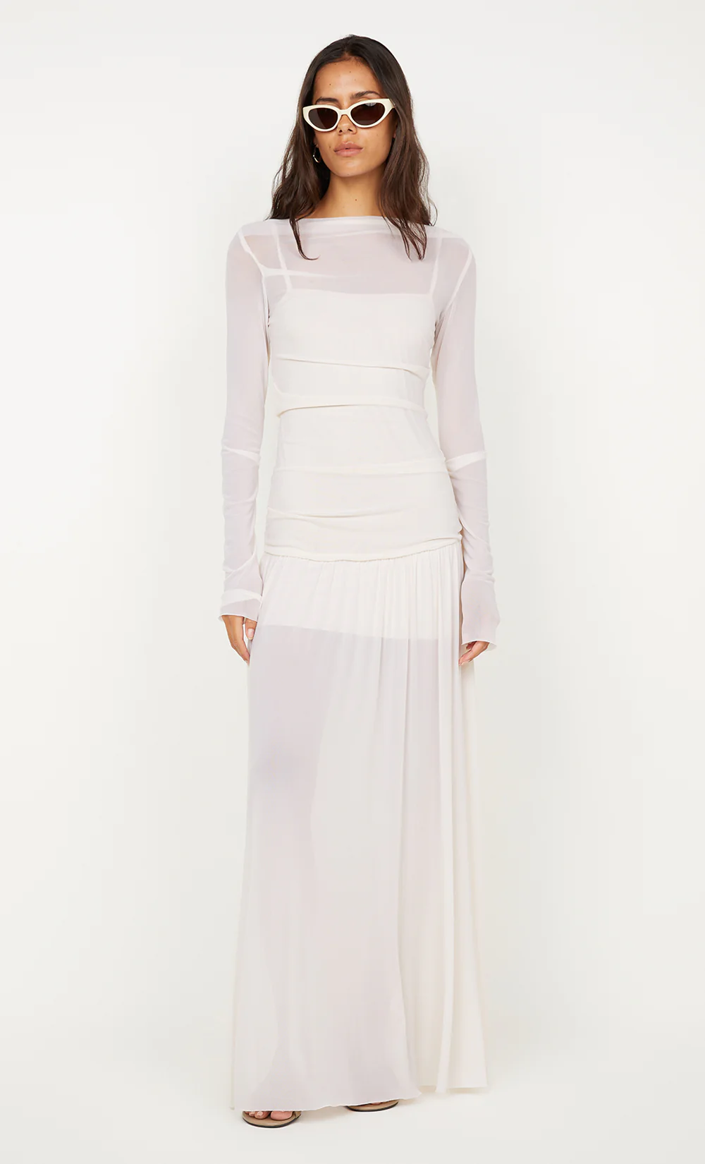 BLAINE LONG SLEEVE MAXI DRESS - BUTTER CREAM - Image 3