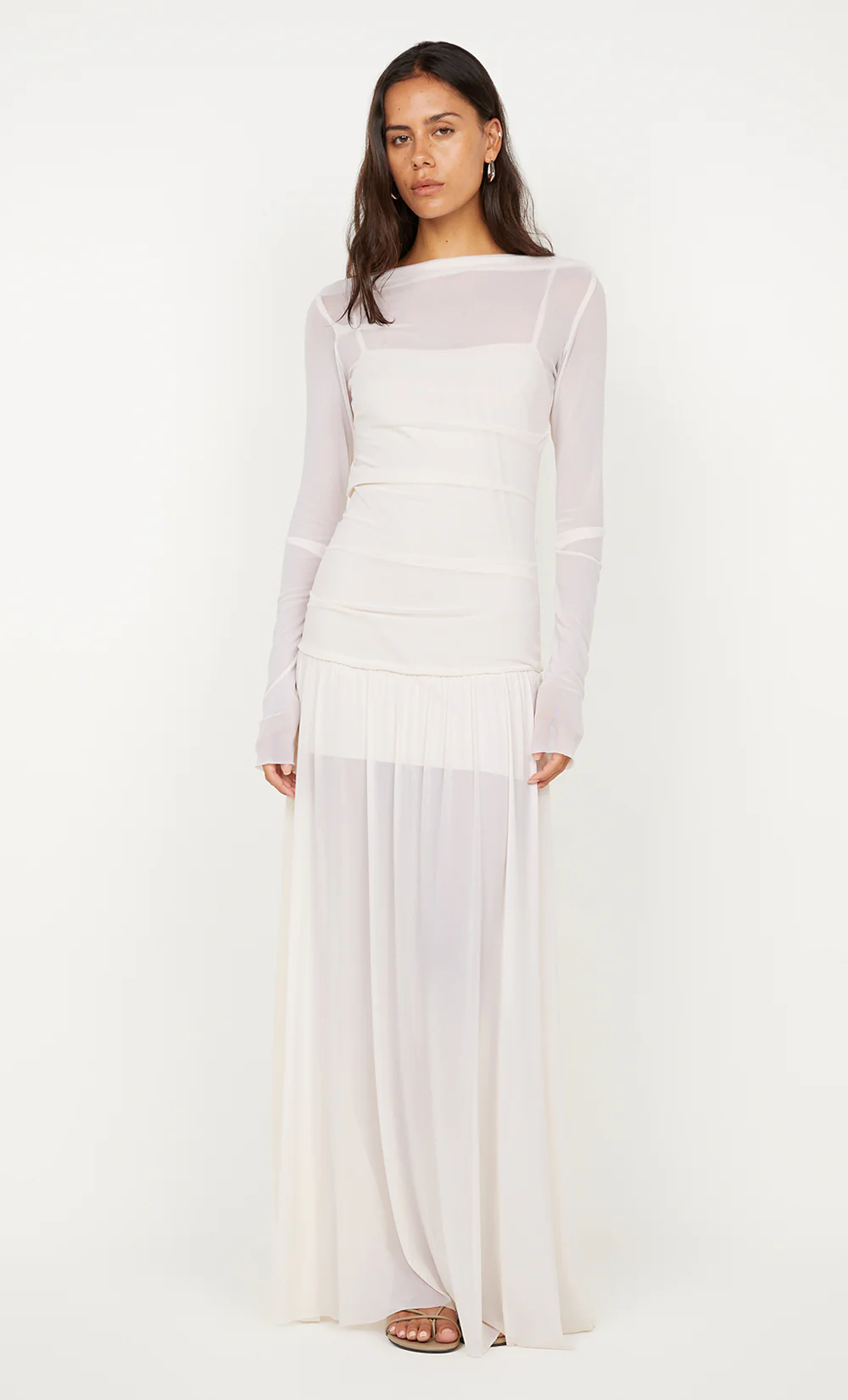 BLAINE LONG SLEEVE MAXI DRESS - BUTTER CREAM - Image 4