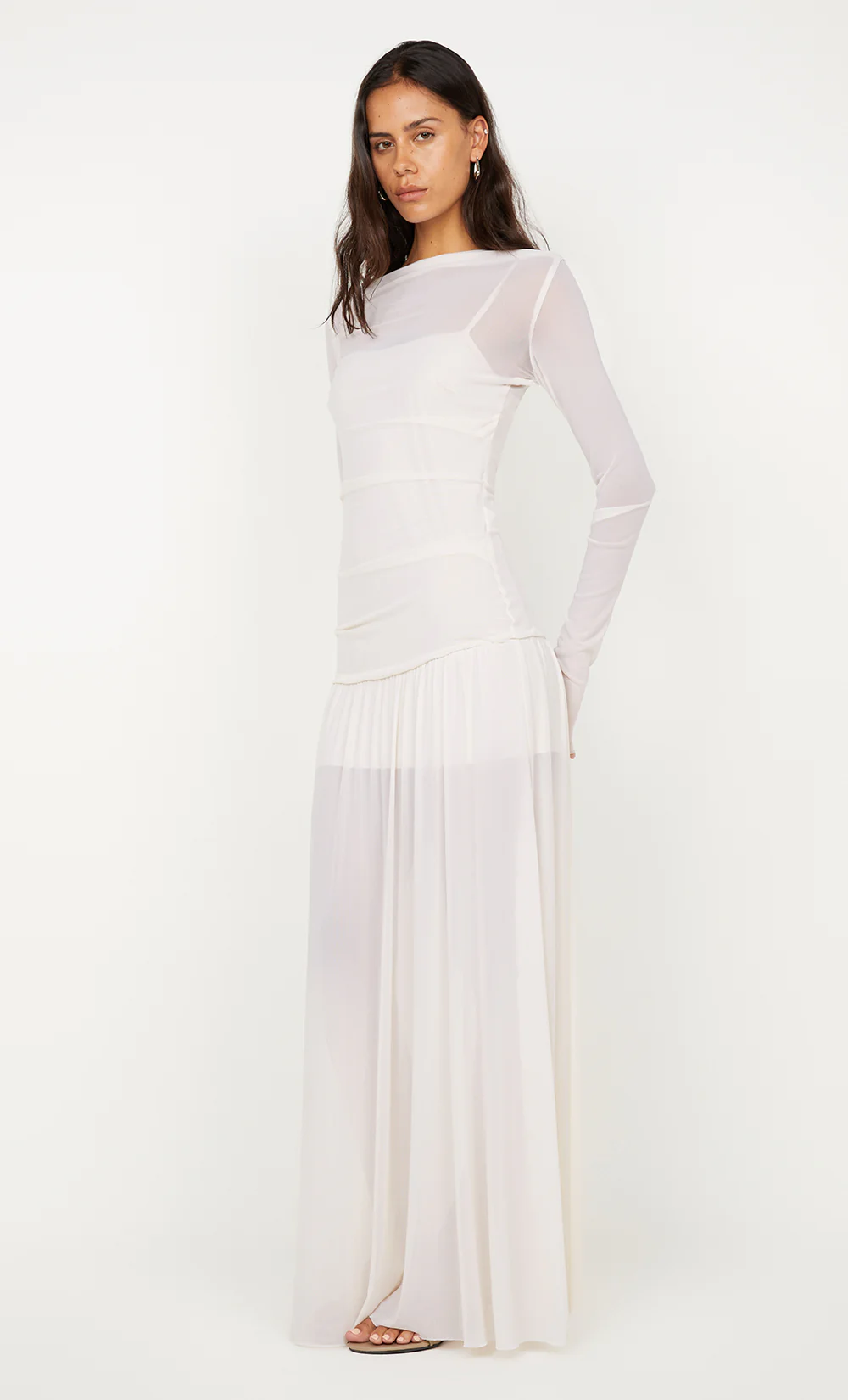 BLAINE LONG SLEEVE MAXI DRESS - BUTTER CREAM - Image 5