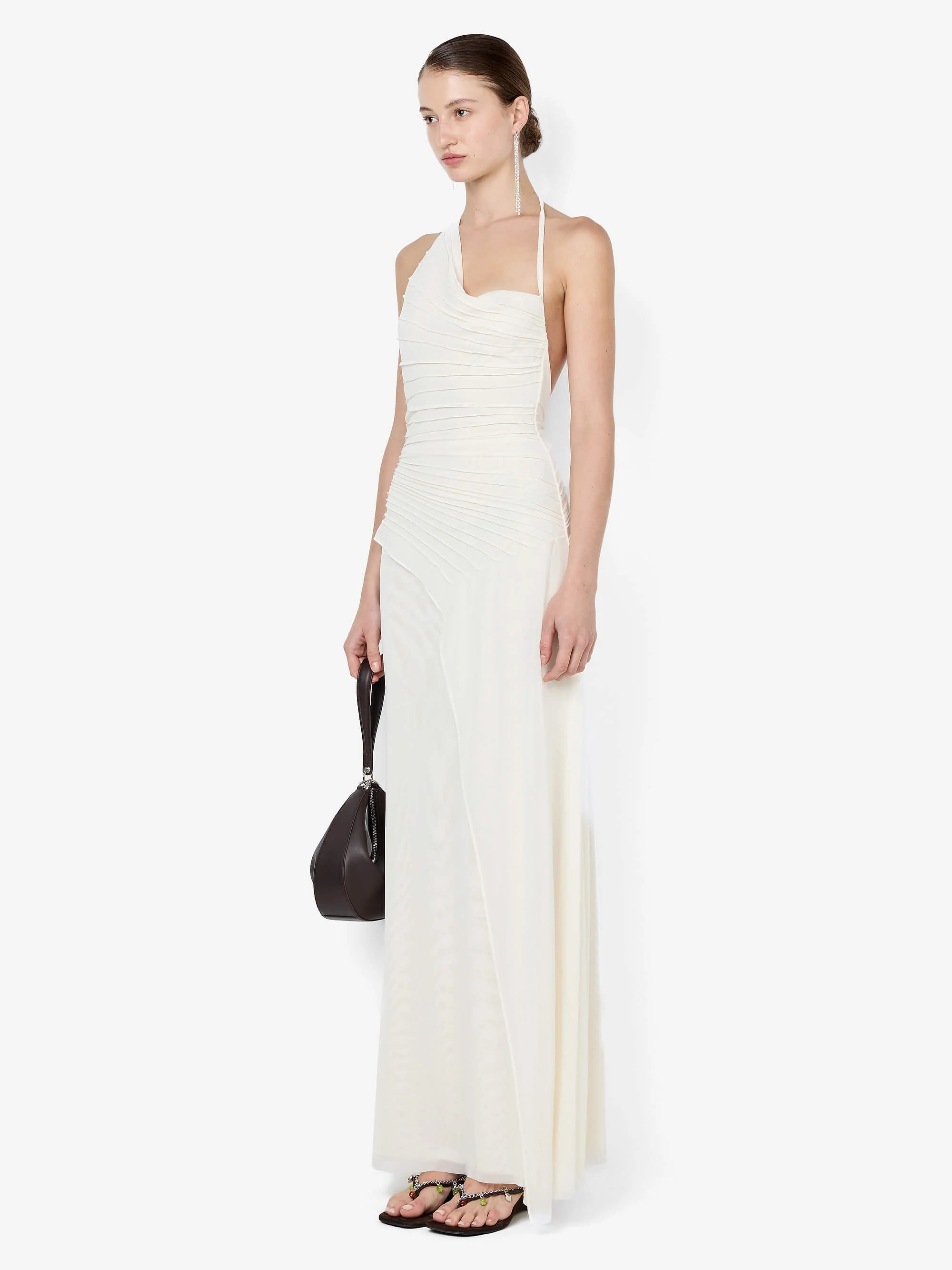 BRENNA PINTUCK MAXI DRESS - SNOW - Image 2