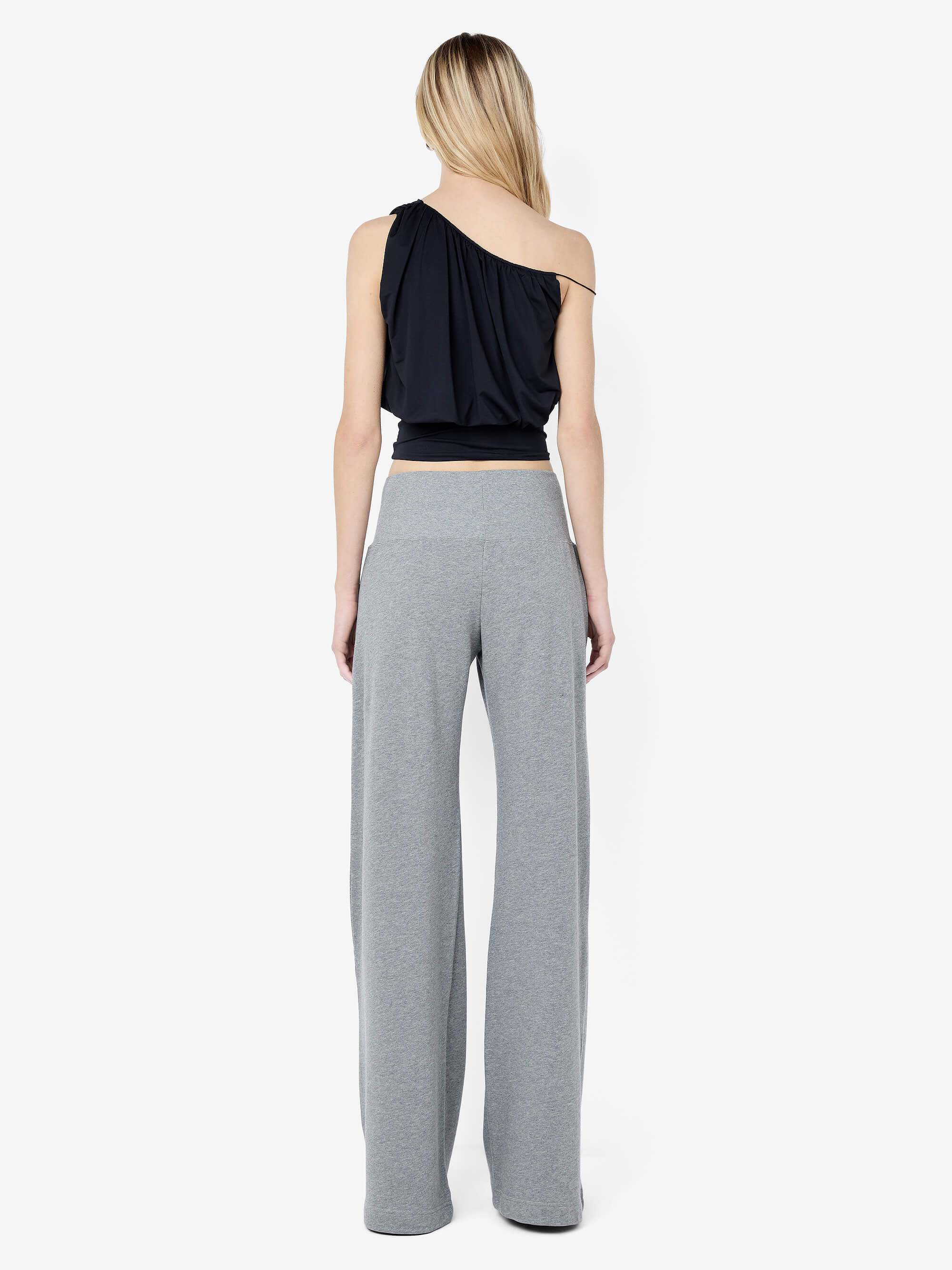BRIGITTE COWL ASYM TOP - BLACK - Image 5