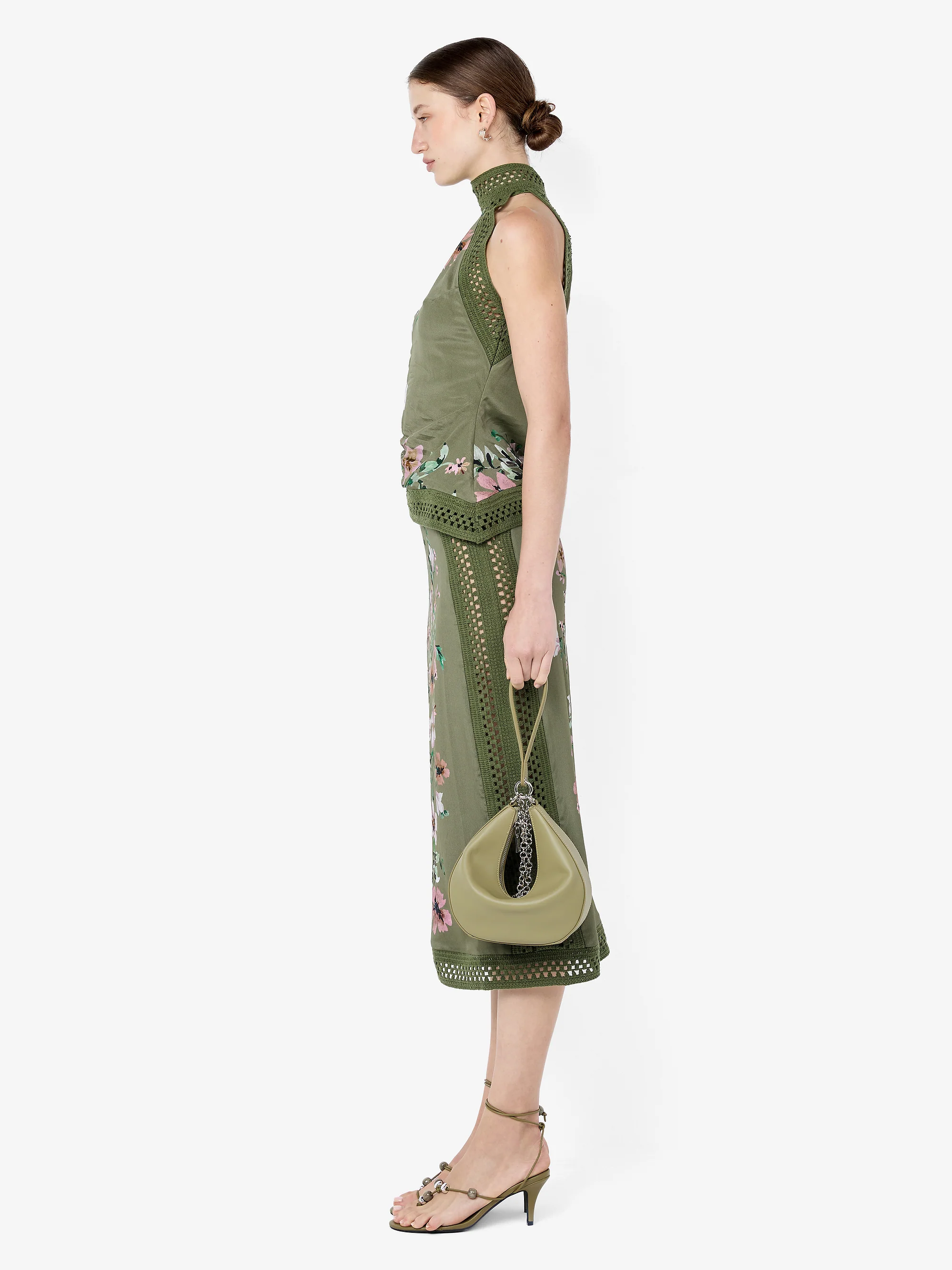 CAMELIA RACER TOP - OLIVE GARDENIA FLORAL - Image 3