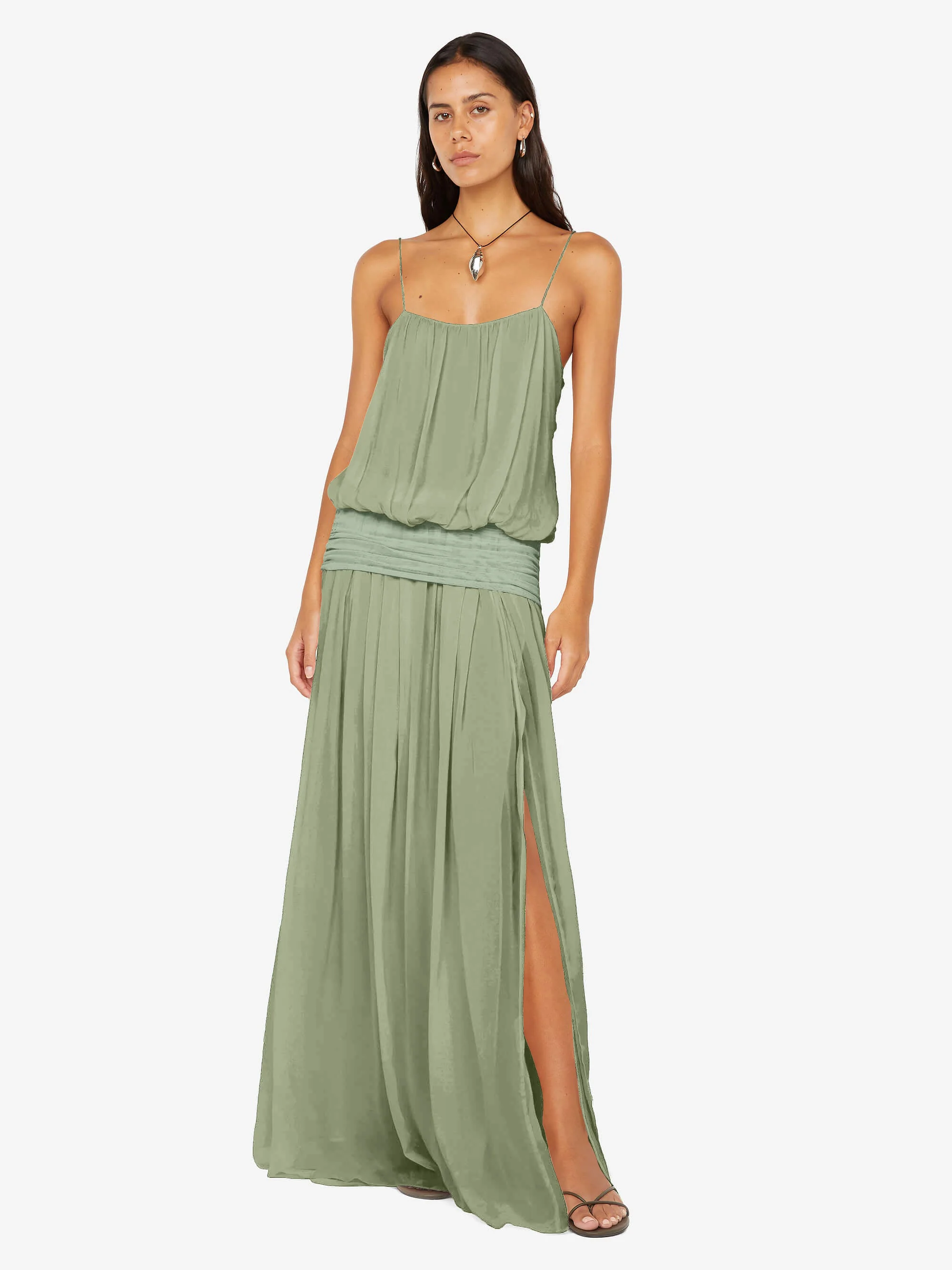 CAMILLE BLOUSON DRESS - PISTACHIO - Image 4