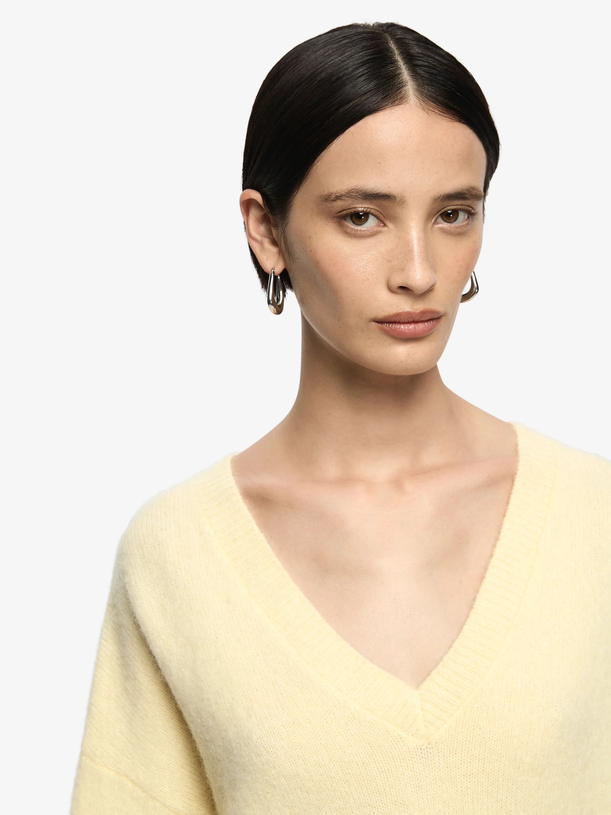 CAMPBELL V CROPPED JUMPER - BUTTER - Image 4