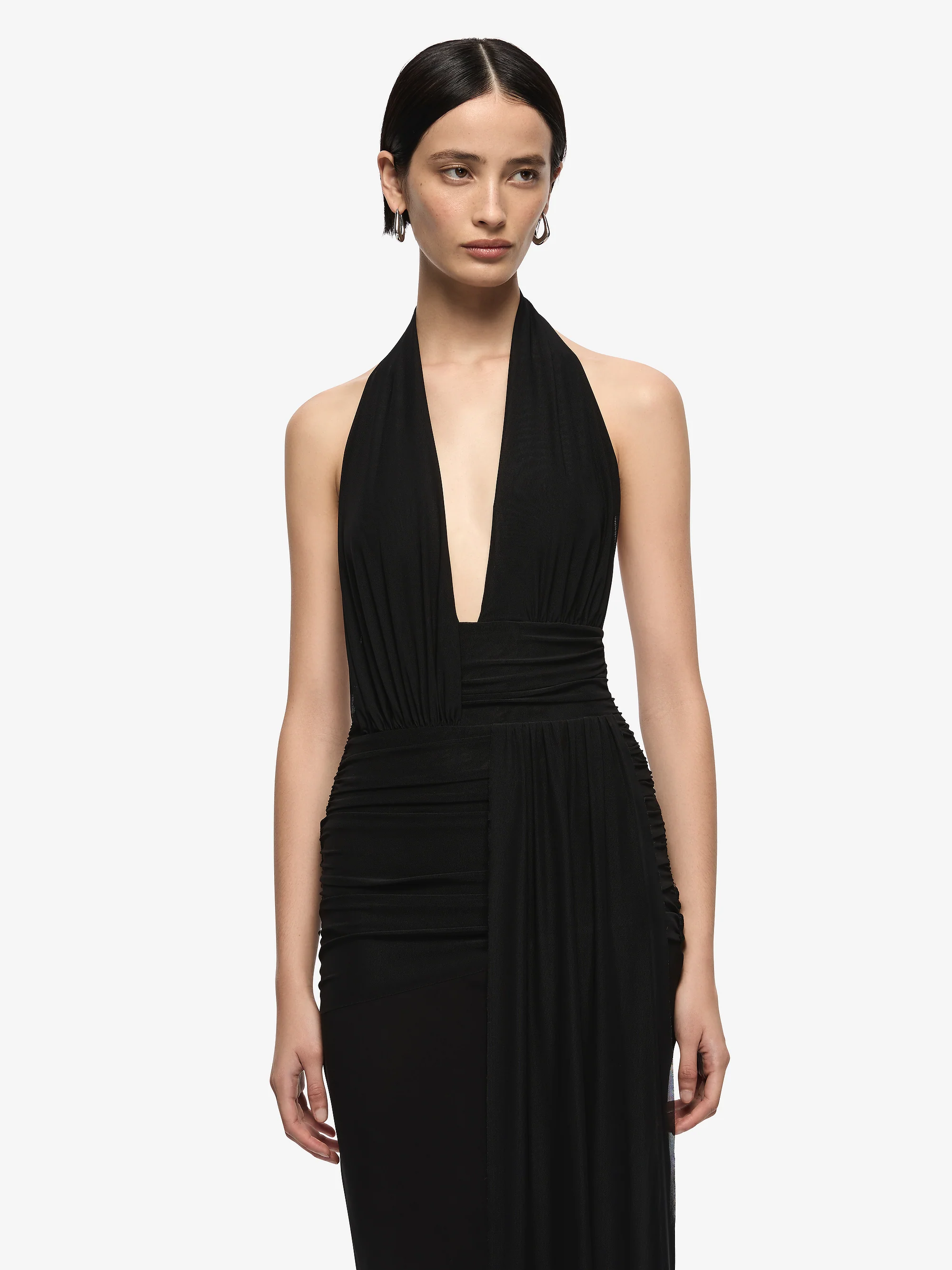 CASSIS DRAPE MAXI DRESS - BLACK - Image 2