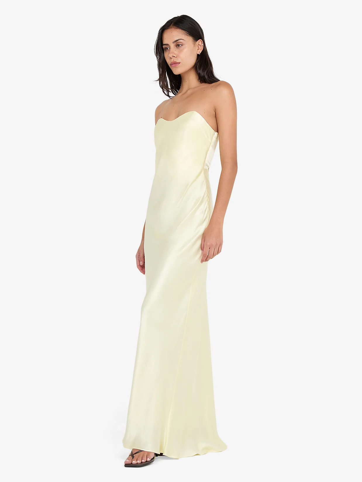 CINDER STRAPLESS MAXI DRESS - ICE YELLOW - Image 3