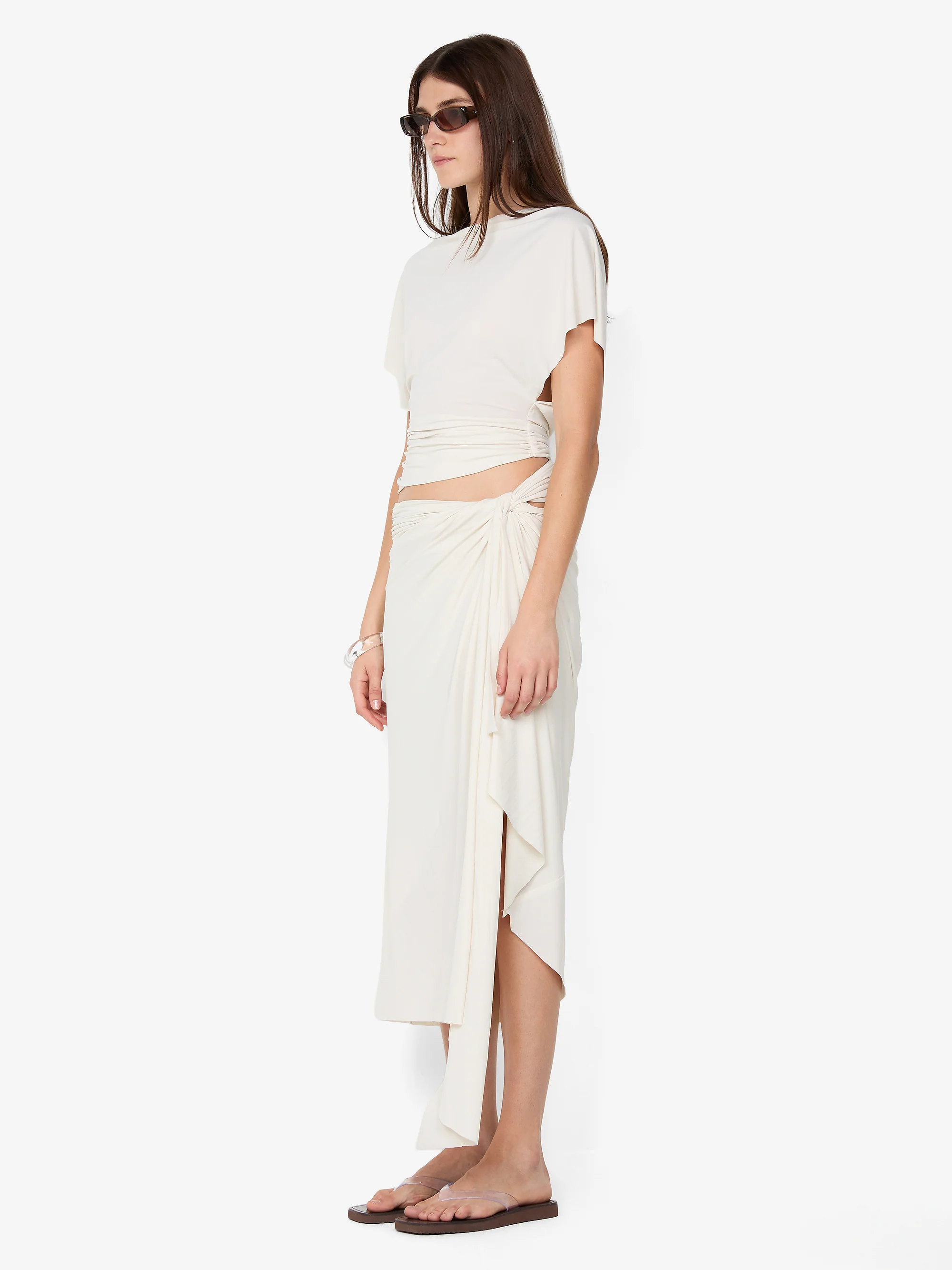 CLEMENTINE DRAPE SKIRT - VANILLA - Image 2