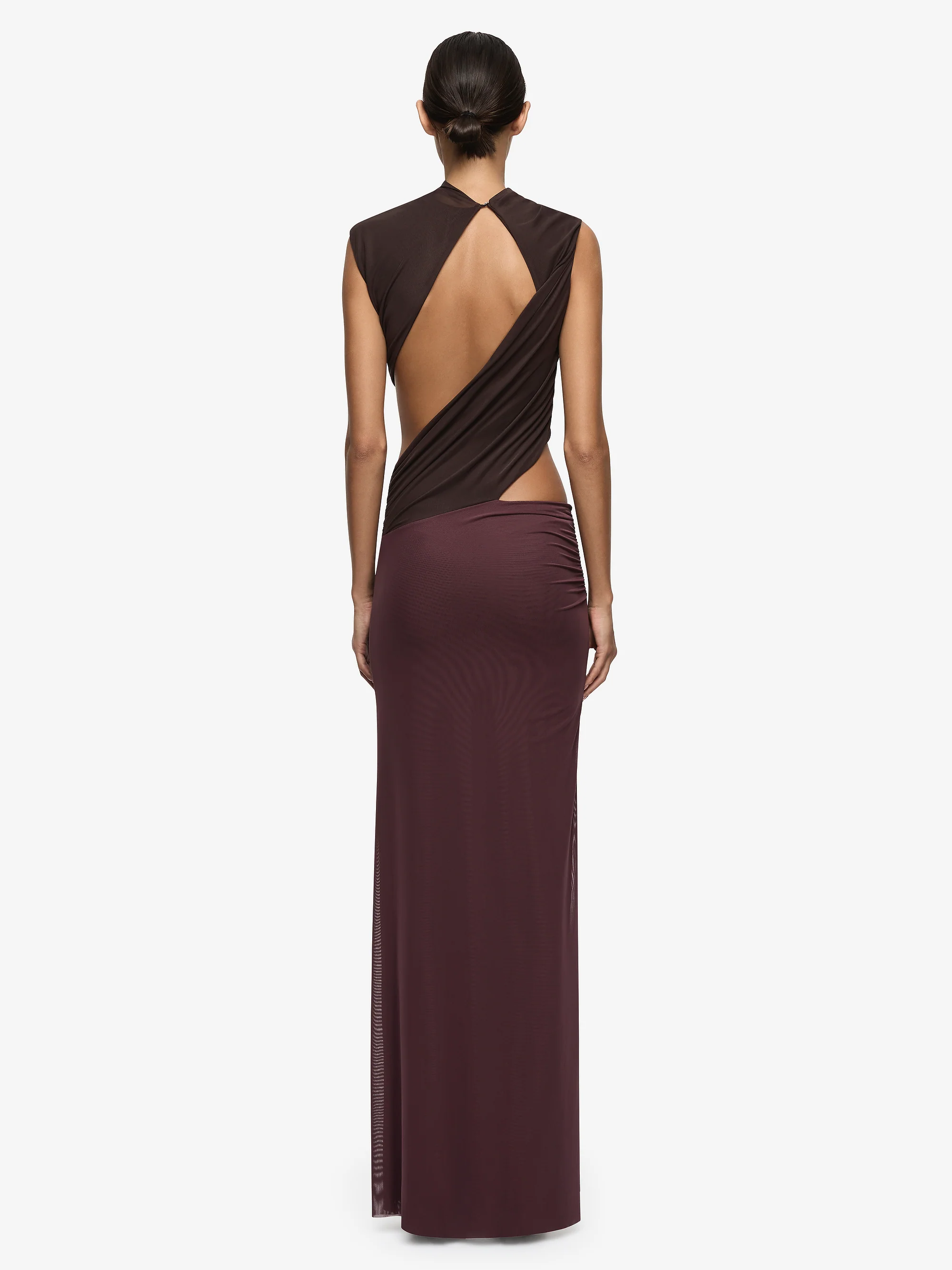 CONNI MAXI DRESS - AUBERGINE/DARK CHOC - Image 2