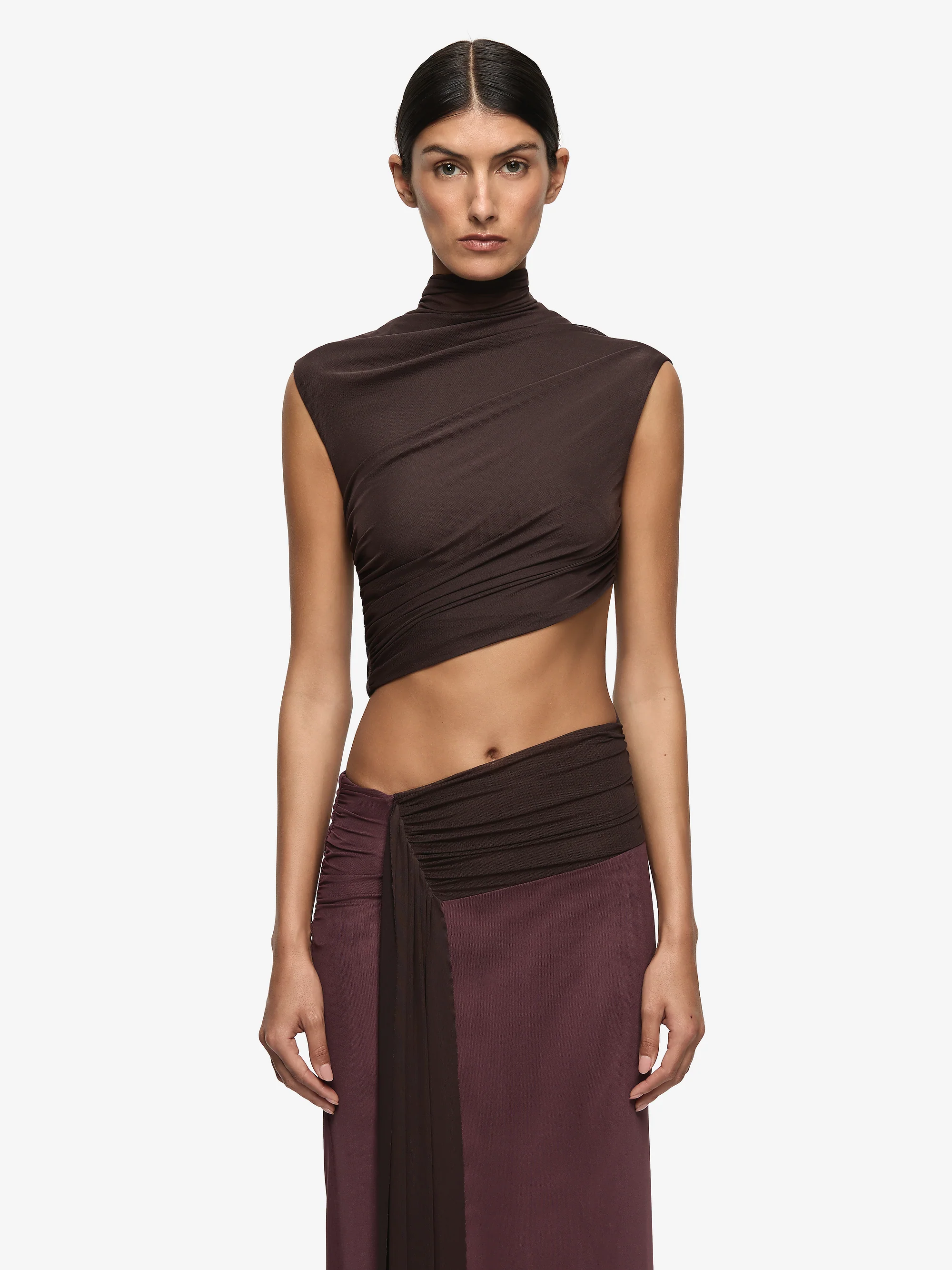 CONNI MAXI DRESS - AUBERGINE/DARK CHOC - Image 3