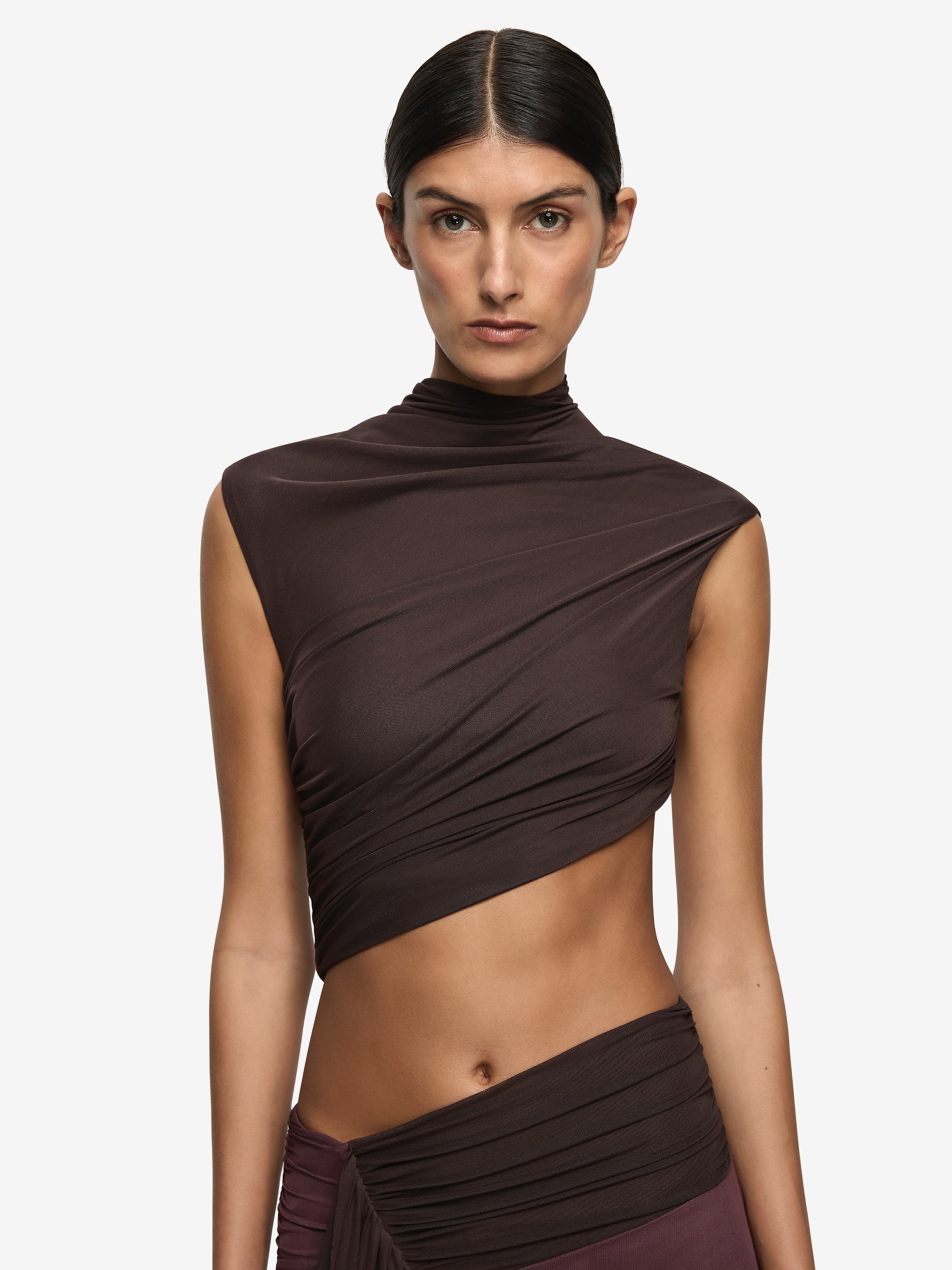 CONNI MAXI DRESS - AUBERGINE/DARK CHOC - Image 5